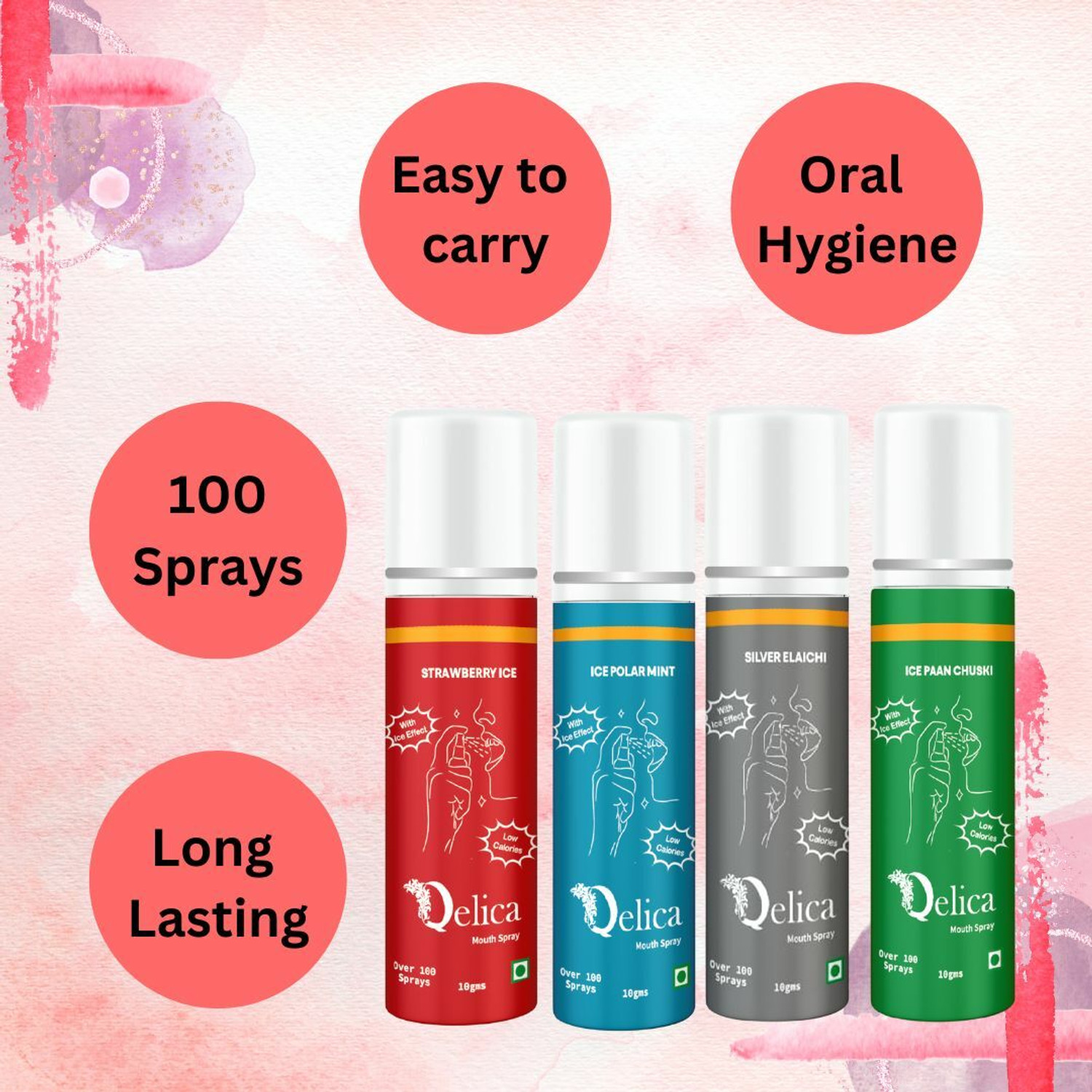 Image of Qelica Instant Mouth and Breath Freshner Ice Effect Coolest Long Lasting Spray