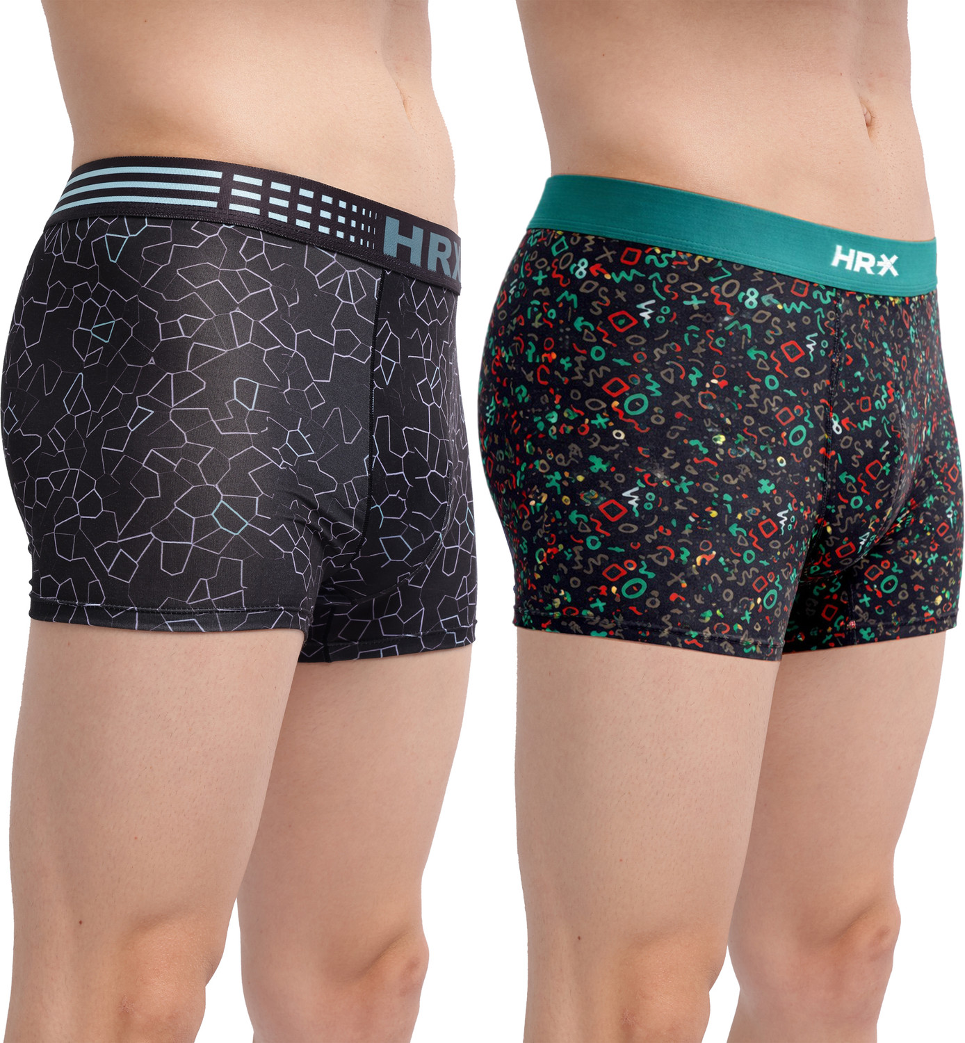 Image of HRX by Hrithik Roshan Pack of 2 Printed Men Trunk
