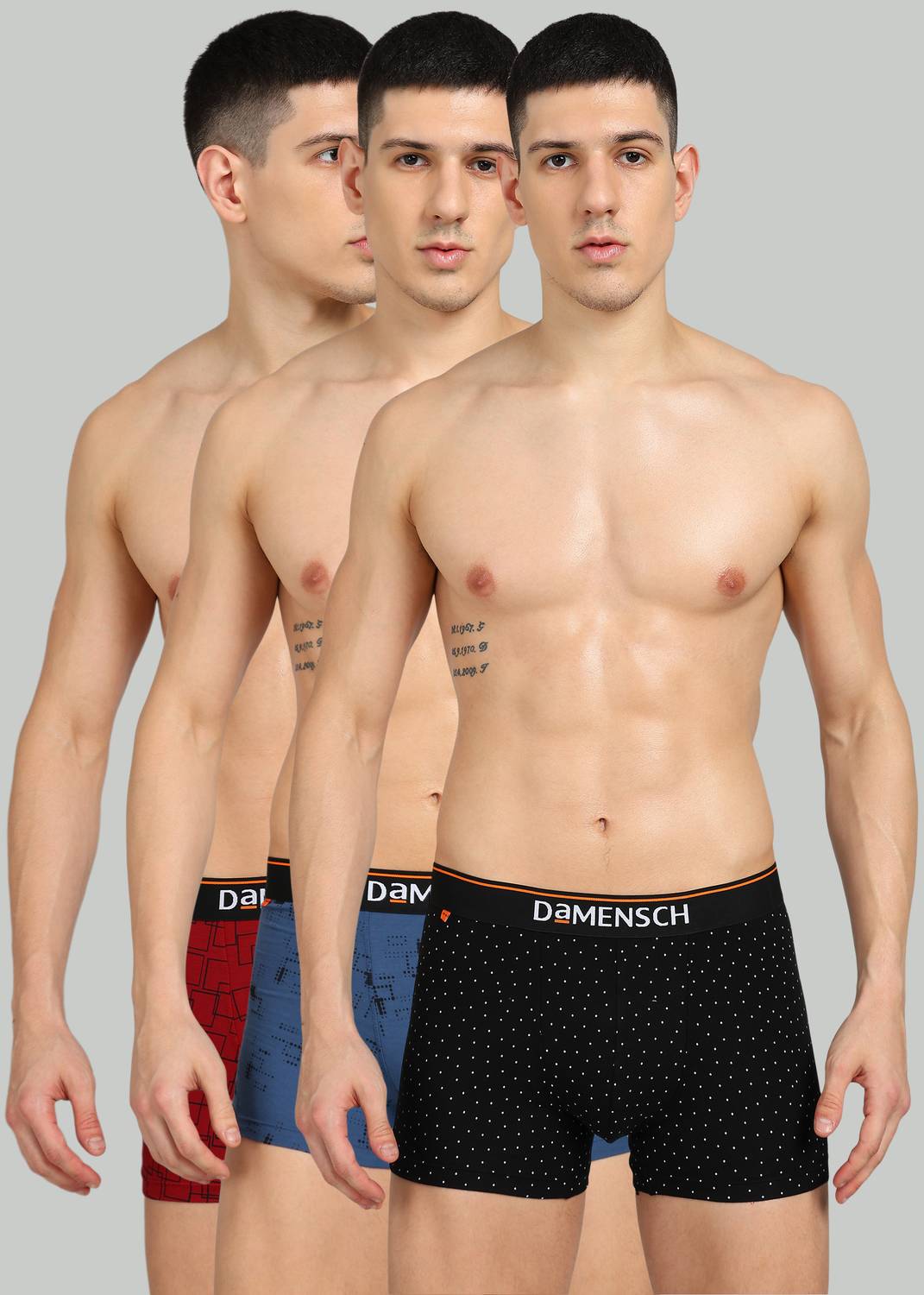 Damensch Pack of 3 Deo-Cotton Deodorizing Anti-Bacterial Printed