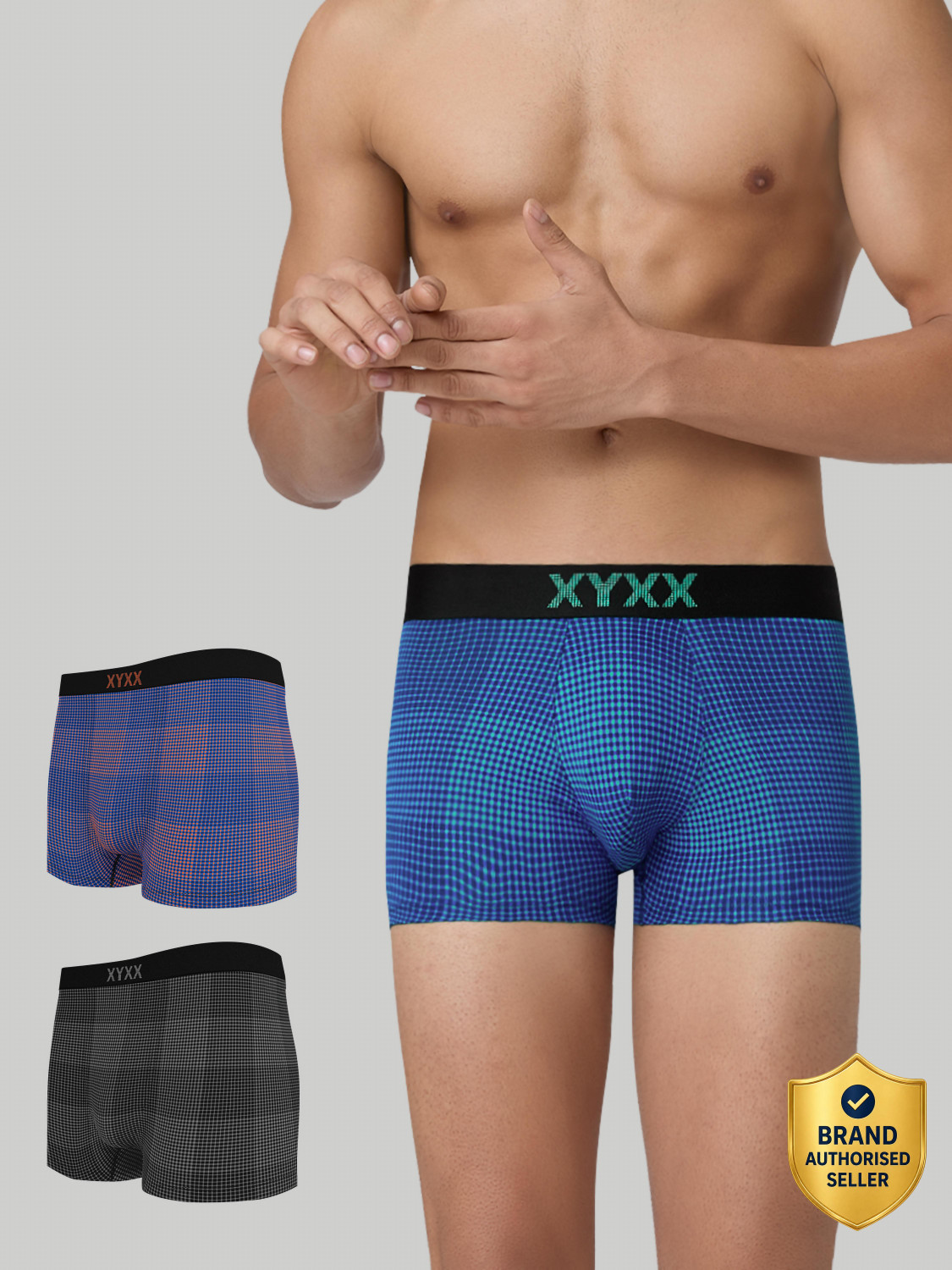XYXX Men Solid printed, Regular Fit Cotton Brief