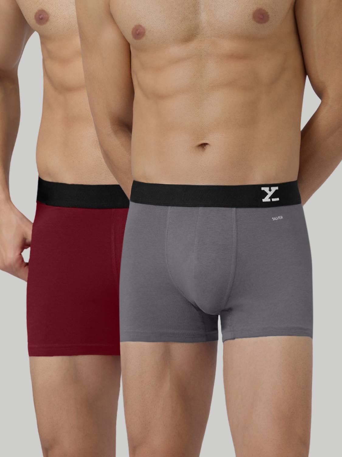 XYXX Pack of 2 Aero Anti-bacterial Odour-free cotton Solid Men Tr