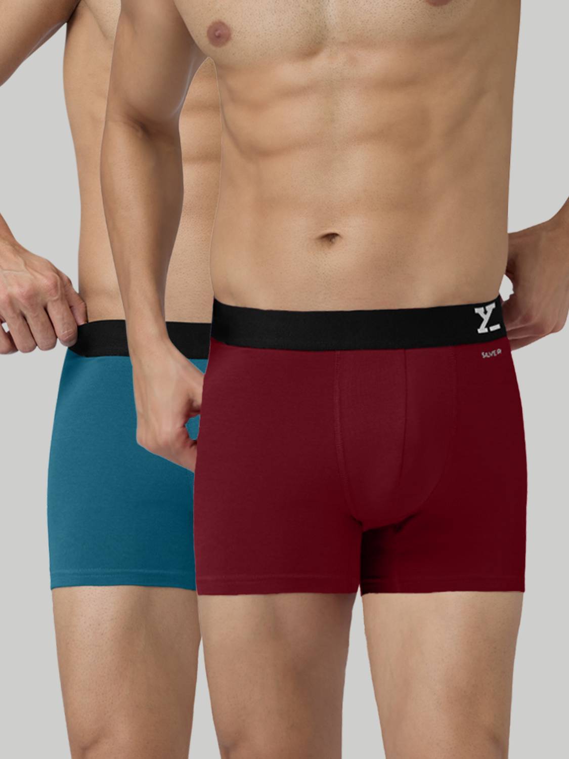 XYXX Pack of 2 Aero Anti-bacterial Odour-free cotton Solid Men Tr