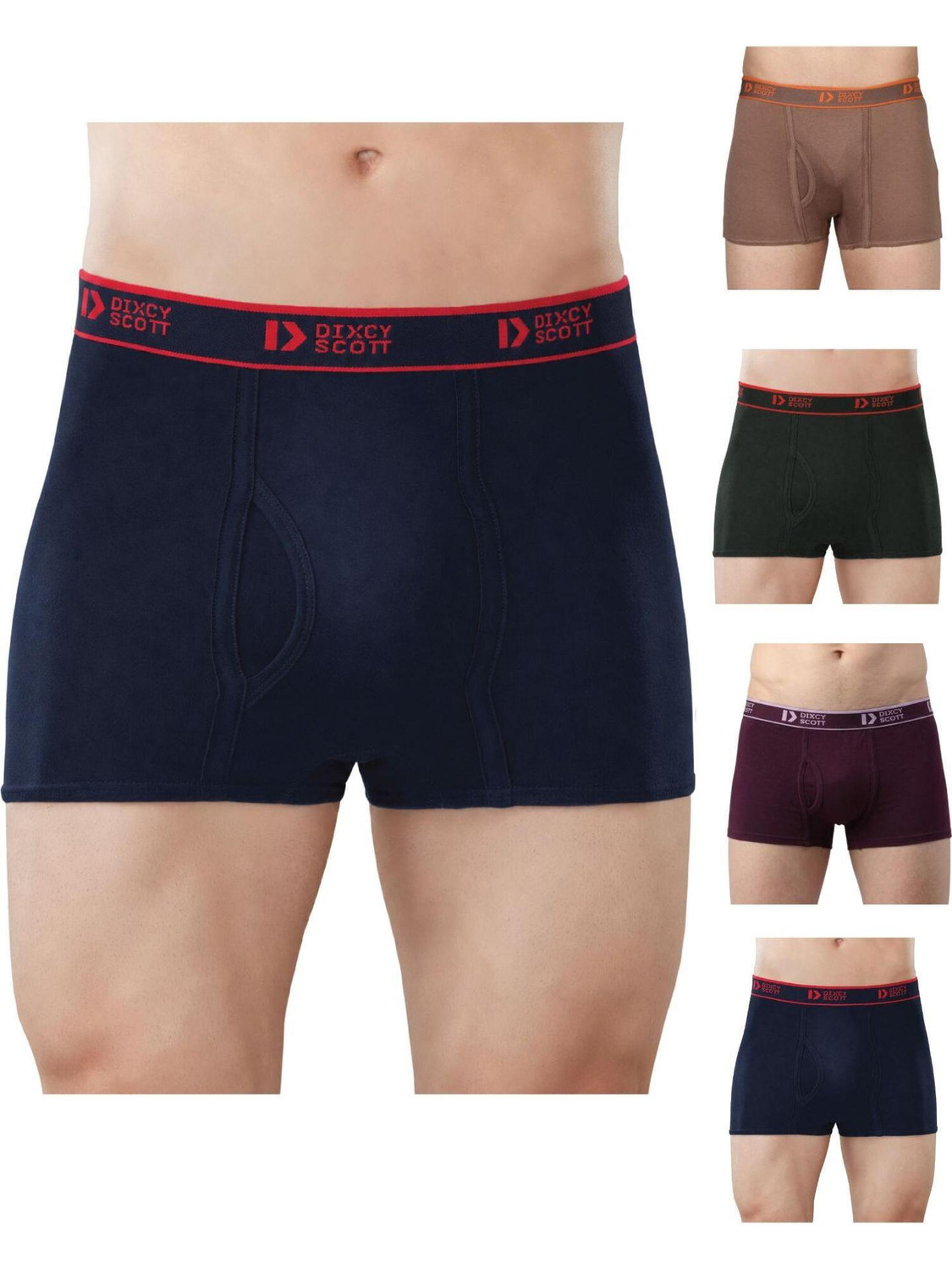 Image of Dixcy Scott Originals Men Swish 100% Combed Cotton - Breathable | C-Open | No Ride up Long Trunk Brief