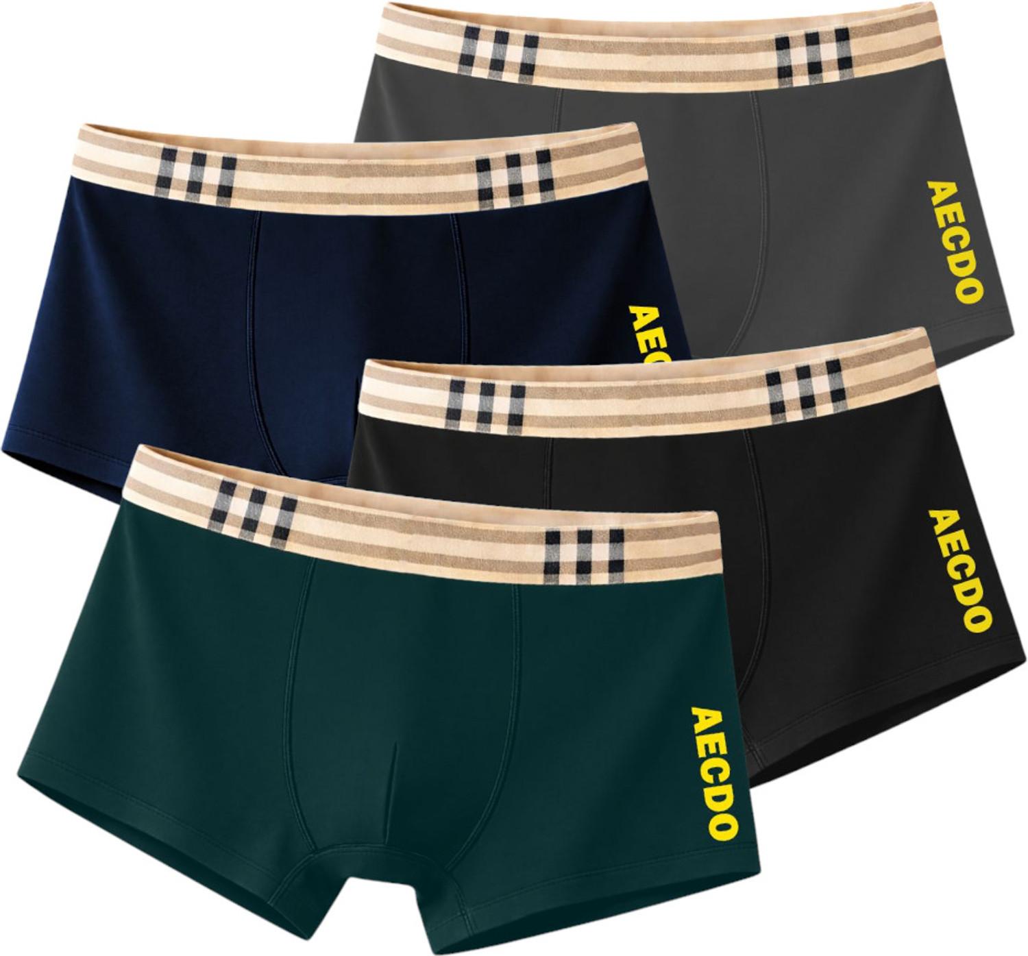 Image of AECDO Solid, Checkered Men Brief