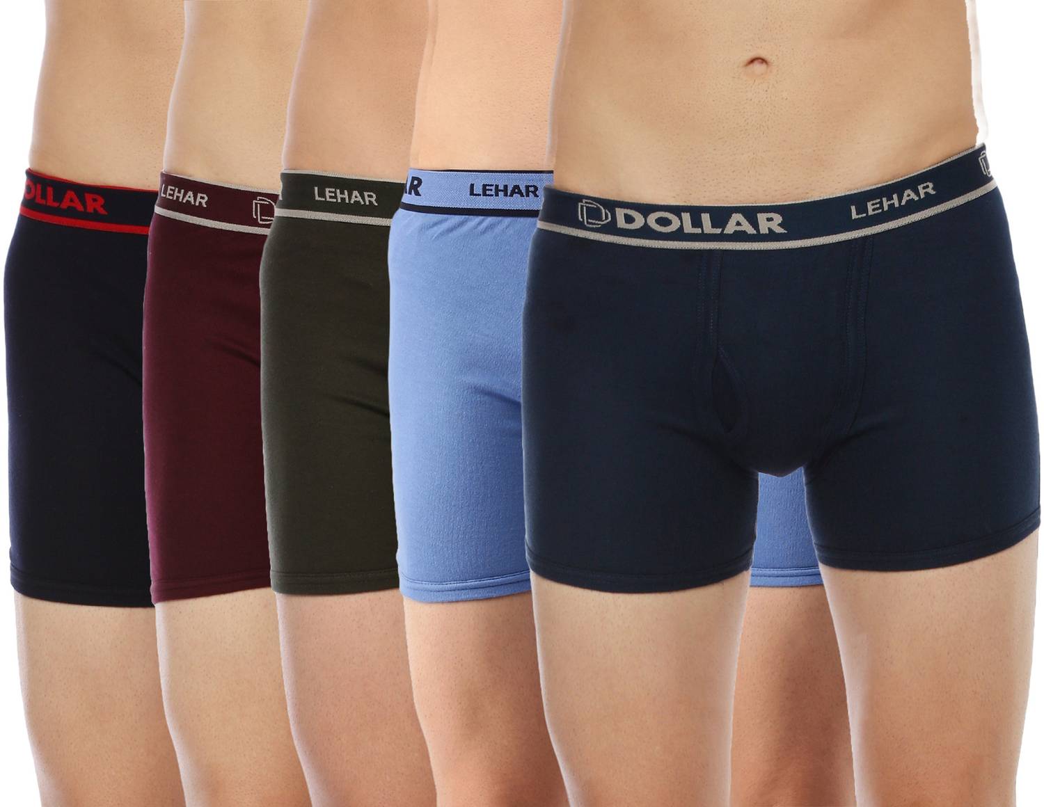 Pack of 5 Dollar Lehar Mens Combed Cotton Trunk - Pack of 5 - Act
