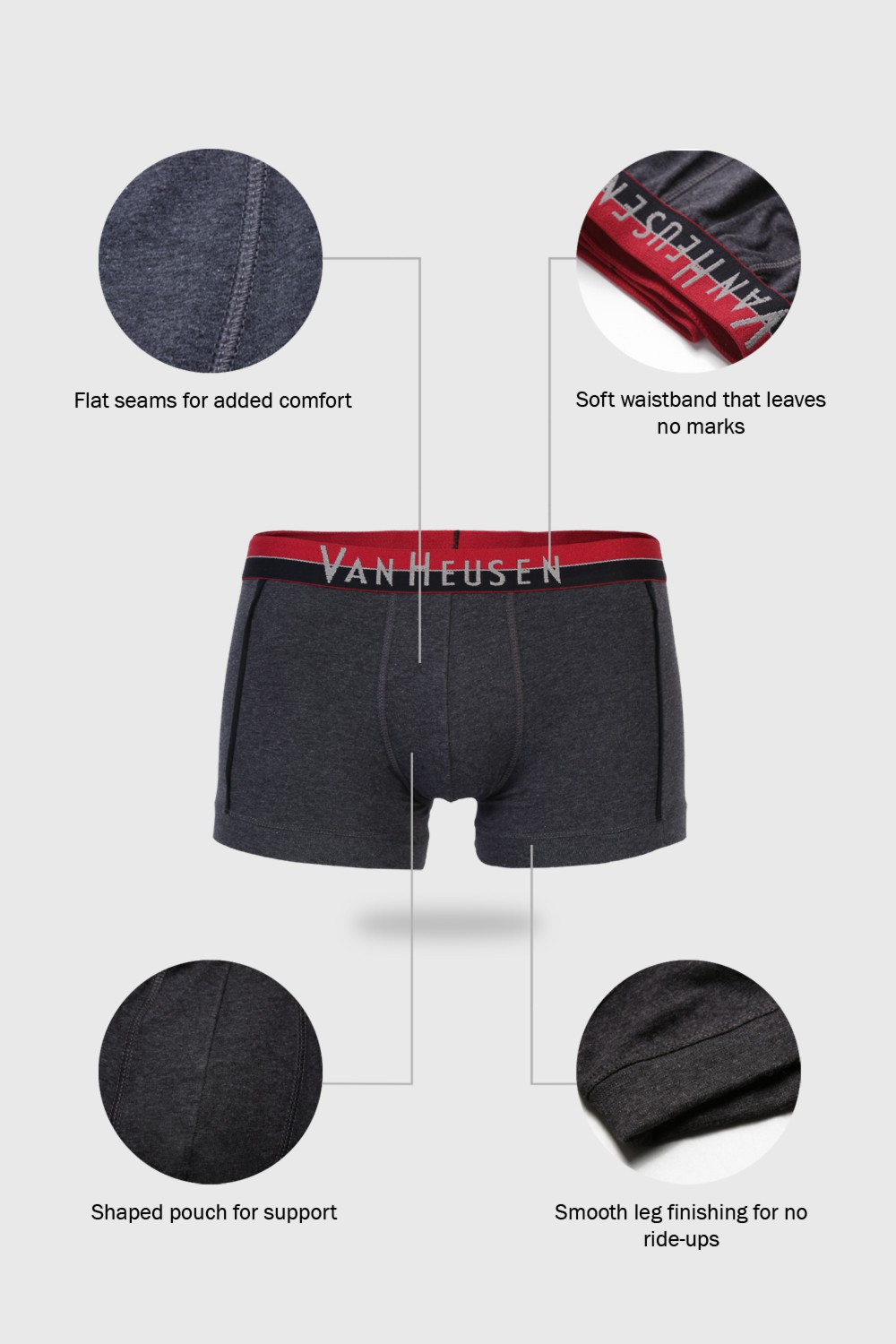 Image of VAN HEUSEN Men Men Blue Pack of 2 Solid Antibacterial Colour Fresh Trunks Brief