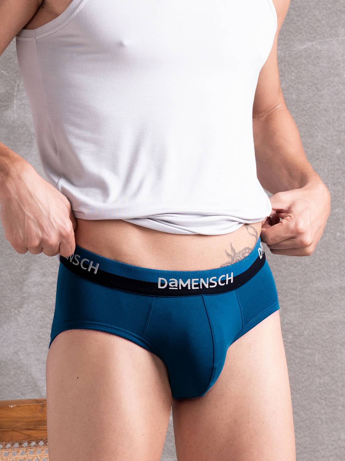 Damensch Men Feel Mint Cotton Stretch Blue Brief
