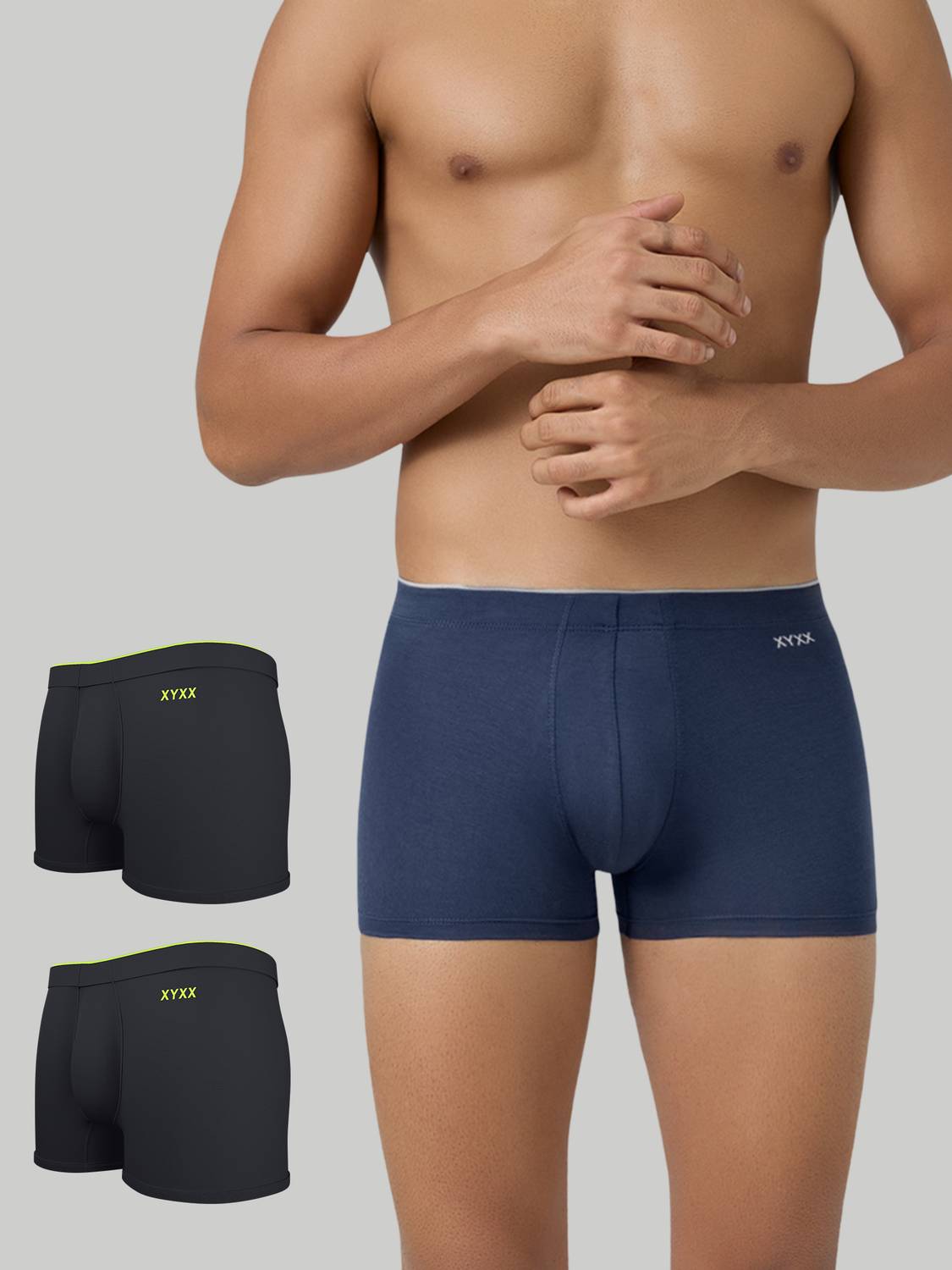 XYXX Pack of 3 Underwear Uno Intellisoft Micro Modal Solid Solid