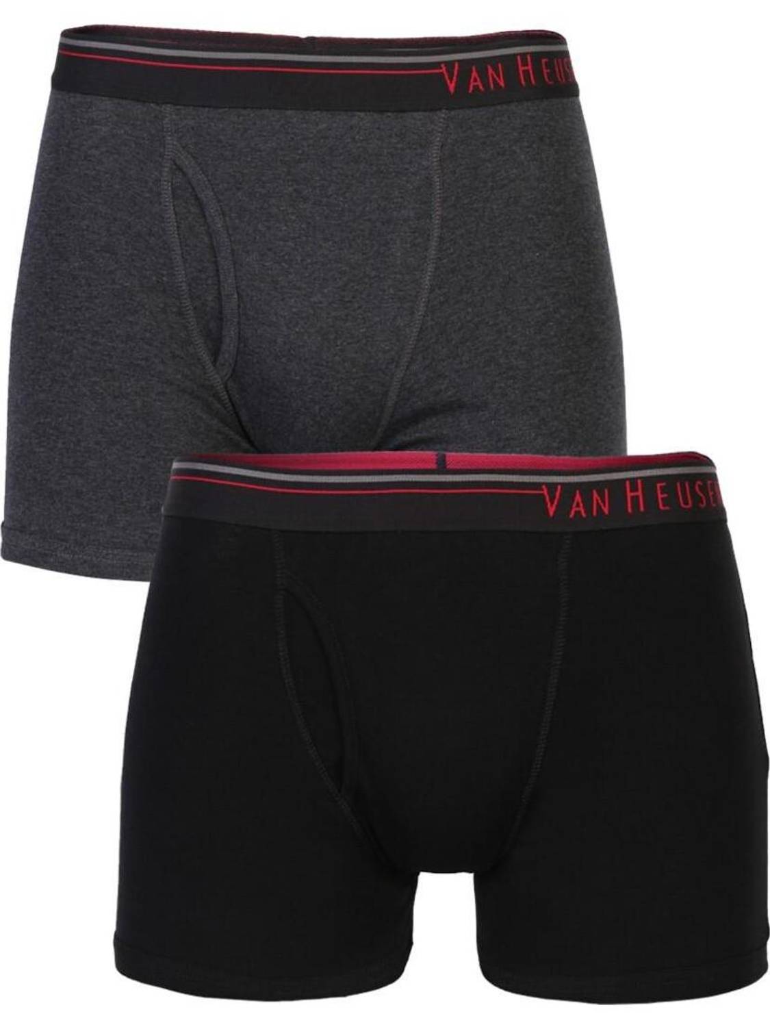 VAN HEUSEN Men Men Black Pack of 2 Solid Antibacterial Colour Fresh Boxer Briefs Brief