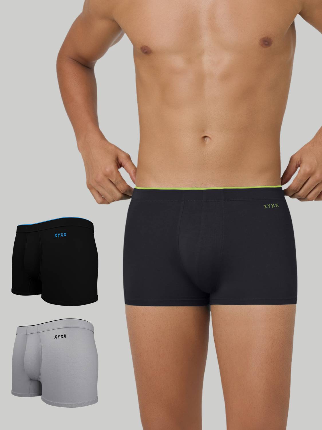 XYXX Pack of 3 Underwear Uno Intellisoft Micro Modal Solid Solid
