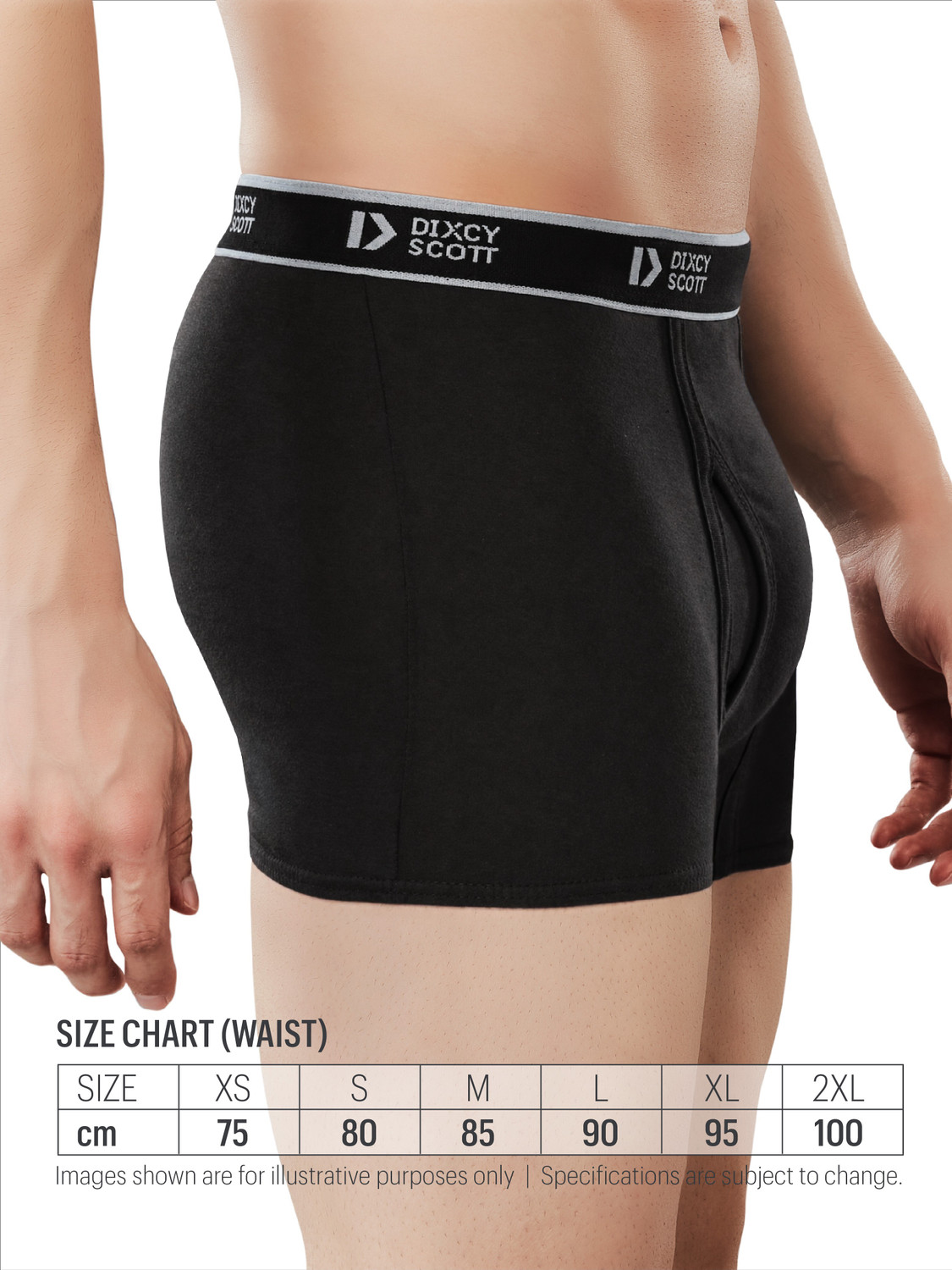 Image of Dixcy Scott Originals Men Swish 100% Combed Cotton - Breathable | C-Open | No Ride up Long Trunk Brief