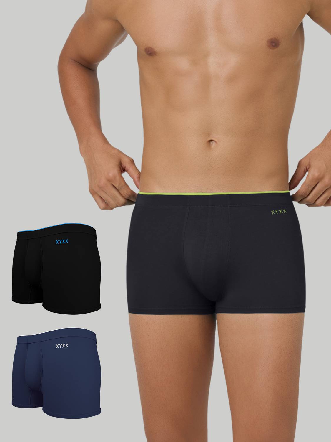 XYXX Pack of 3 Underwear Uno Intellisoft Micro Modal Solid Solid