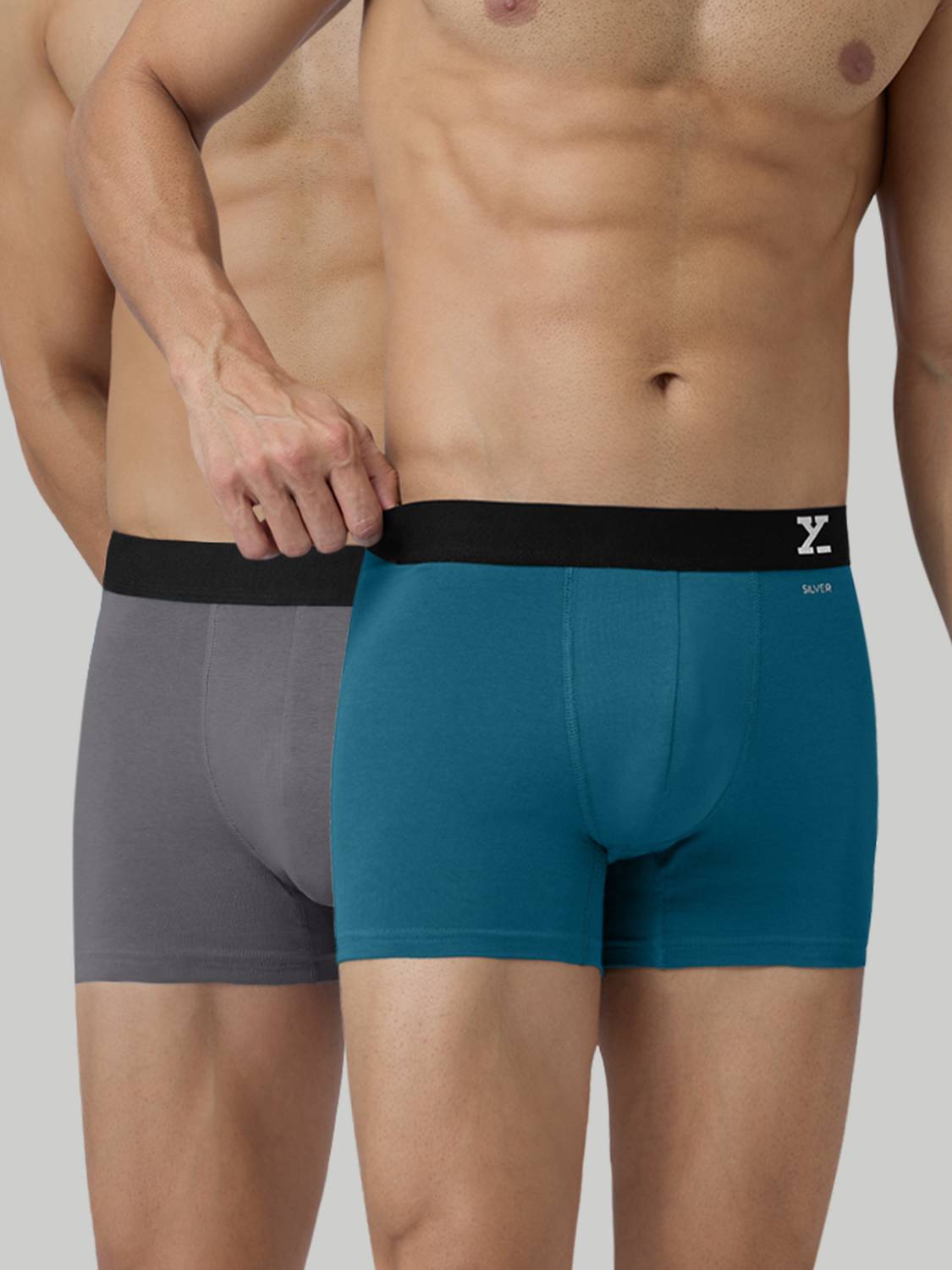 XYXX Pack of 2 Aero Anti-bacterial Odour-free cotton Solid Men Tr