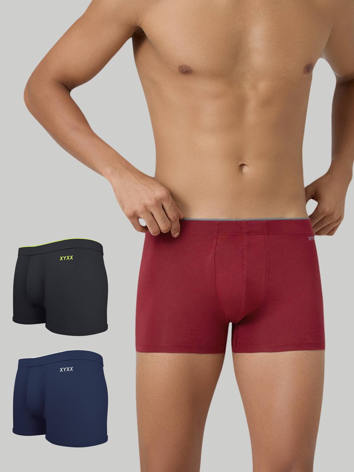 XYXX Pack of 3 Underwear Uno Intellisoft Micro Modal Solid Solid