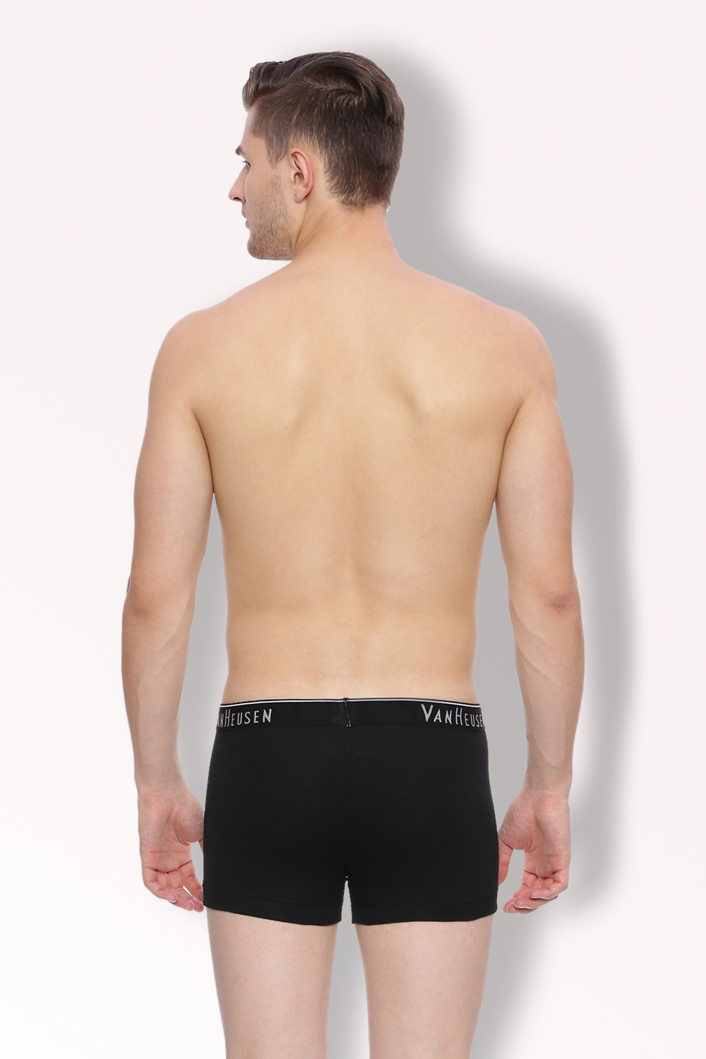 Image of VAN HEUSEN Men Men Black Pack of 2 Solid Antibacterial Colour Fresh Trunks Brief