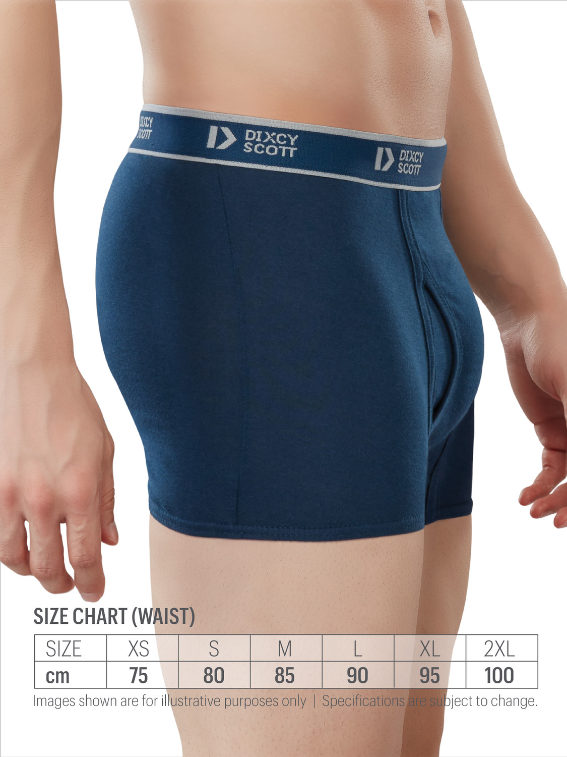 Image of Dixcy Scott Originals Men Swish 100% Combed Cotton - Breathable | C-Open | No Ride up Long Trunk Brief