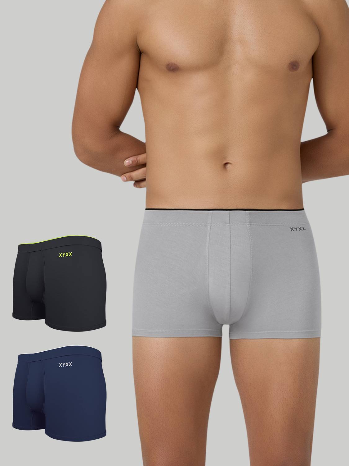 XYXX Pack of 3 Underwear Uno Intellisoft Micro Modal Solid Solid