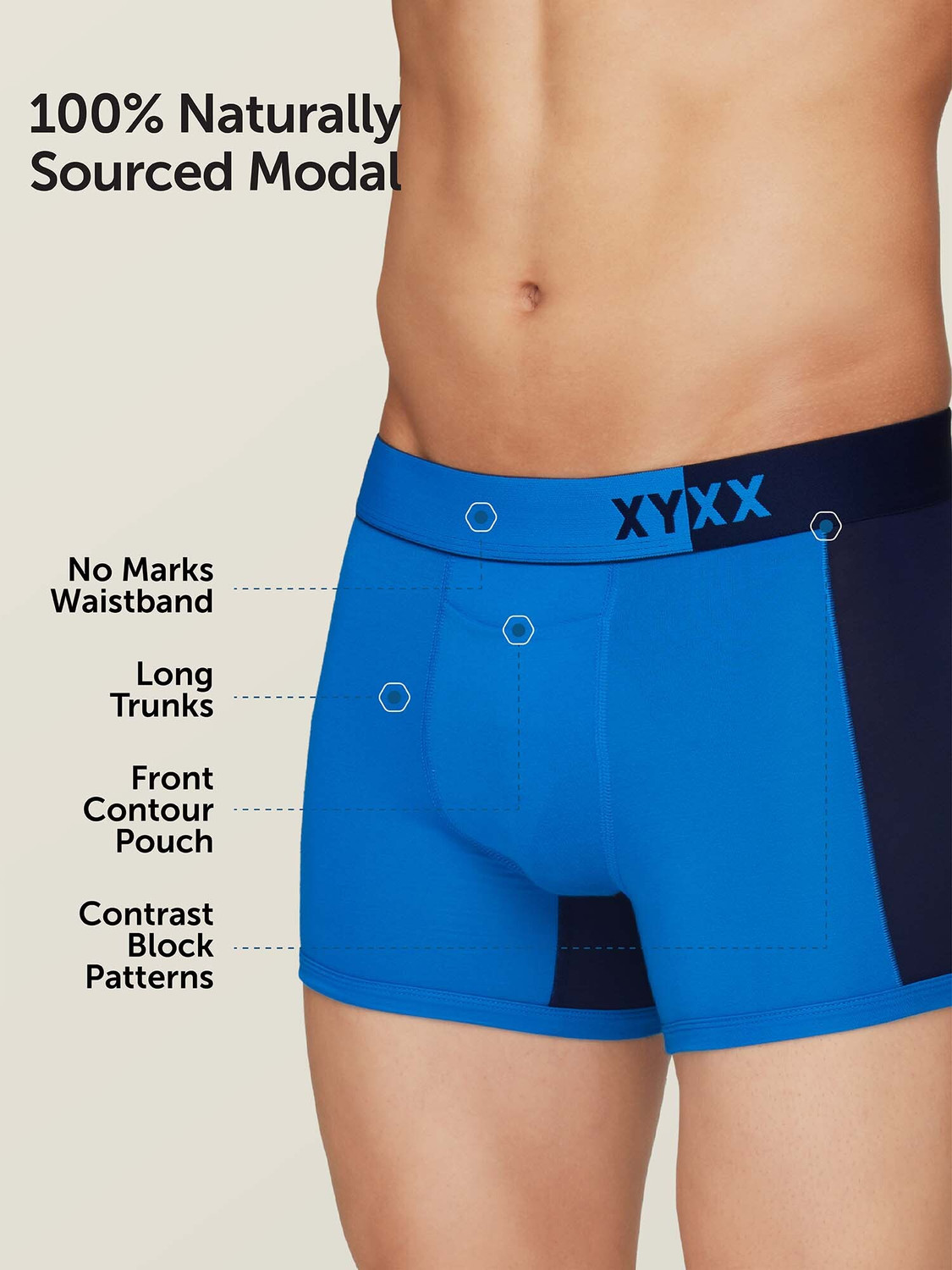 Image of XYXX Men Dualist Intellisoft Micro Modal Color Blocked Brief