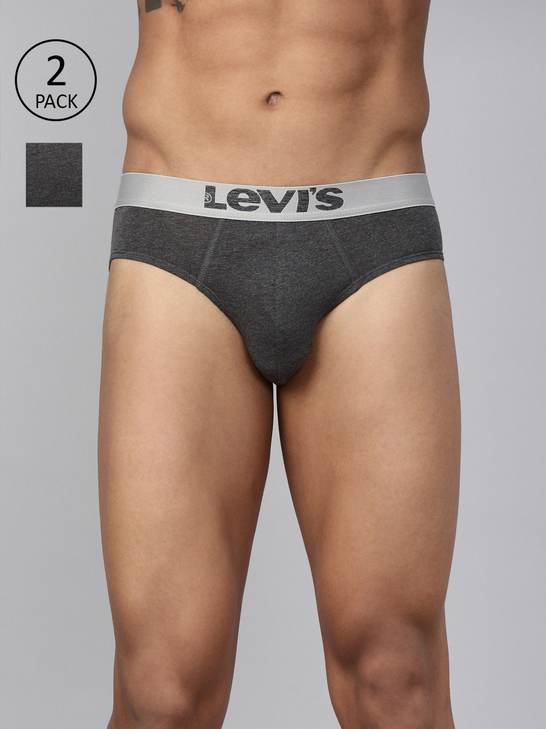 Image of LEVI'S Men 017 Cotton Strech Solid Mid Rise Brief