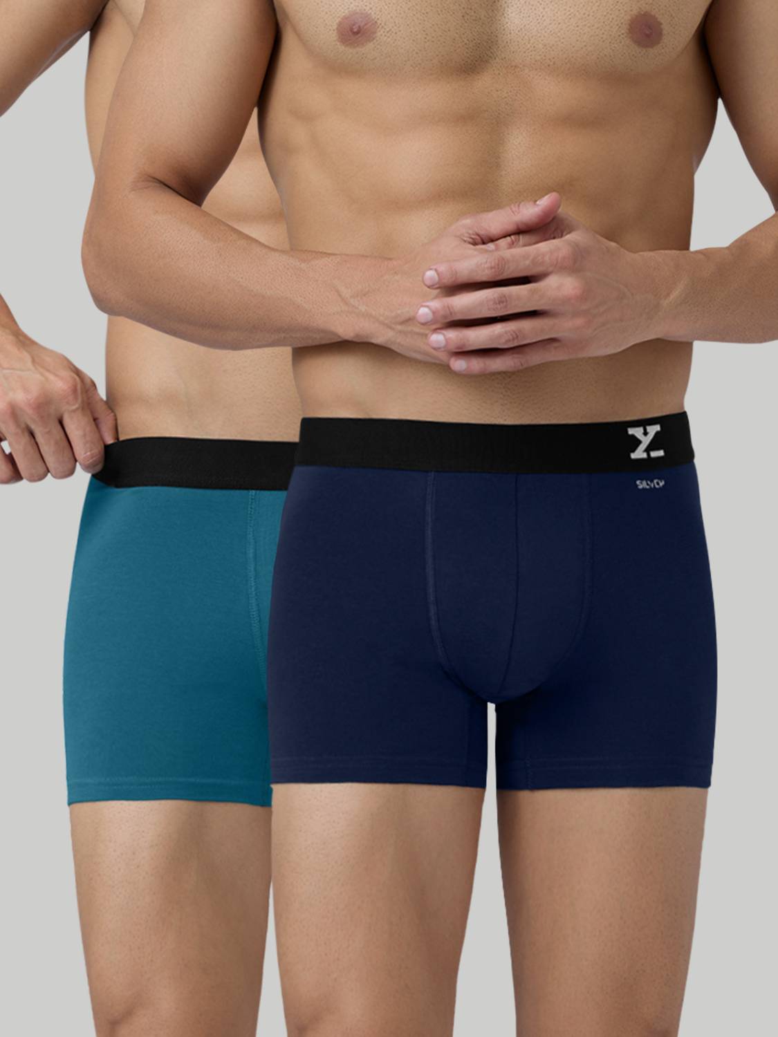 XYXX Pack of 2 Aero Anti-bacterial Odour-free cotton Solid Men Tr