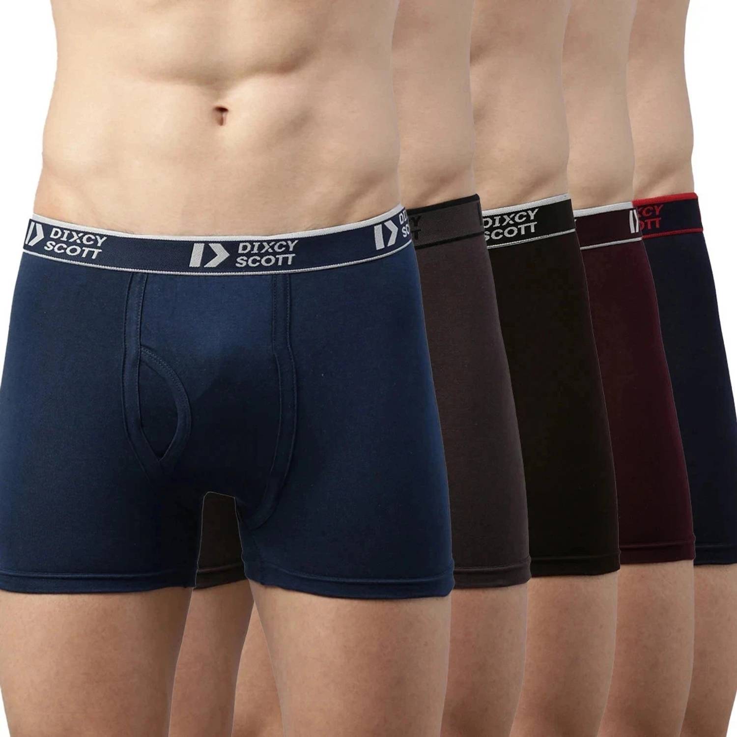 Dixcy Scott Originals Pack of 5 100% Combed Cotton Long Solid Men