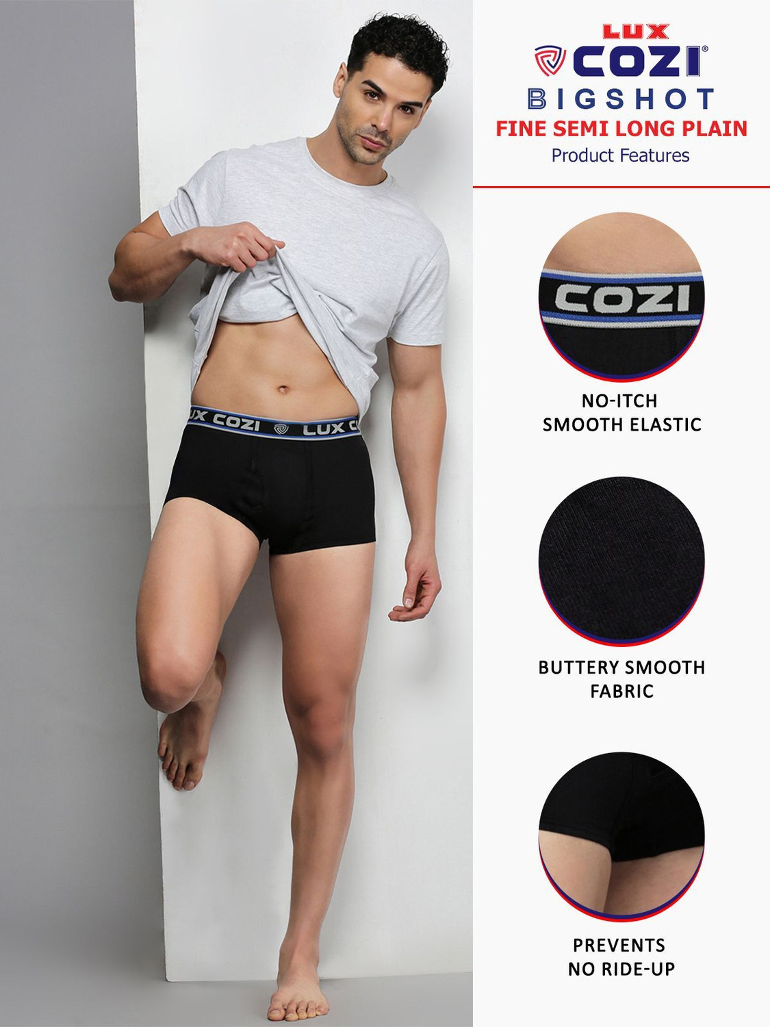 Image of LUX cozi Pack of 2 Solid Men Trunk