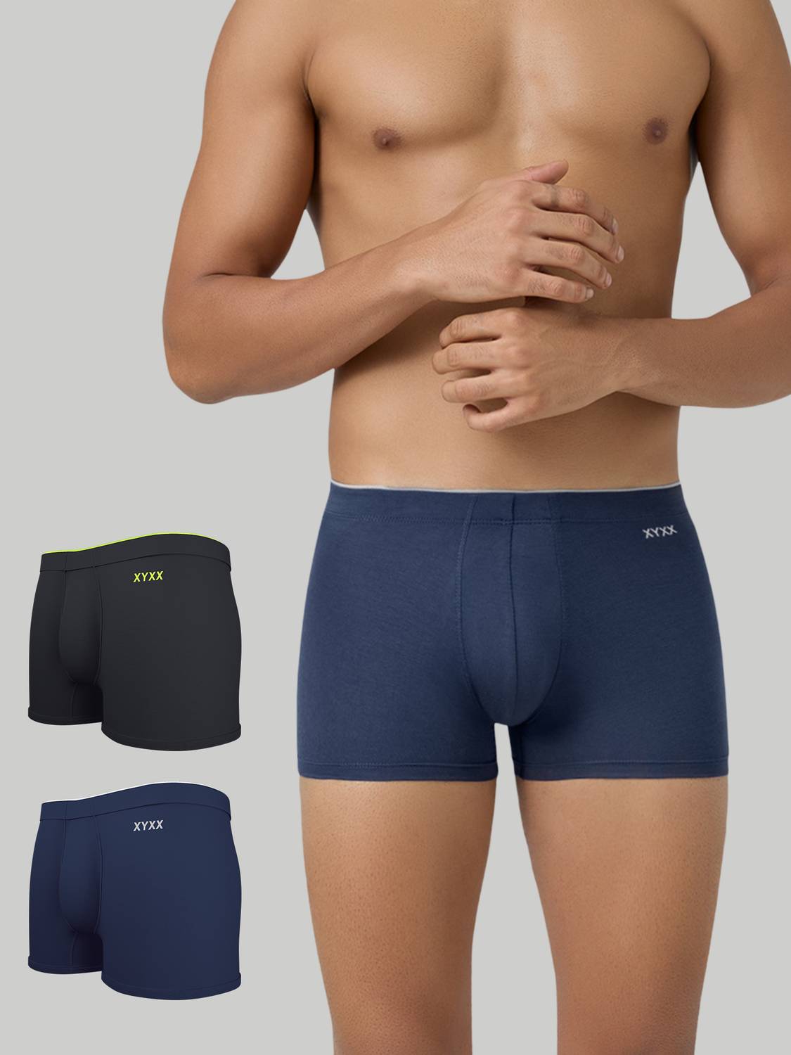 XYXX Pack of 3 Underwear Uno Intellisoft Micro Modal Solid Solid