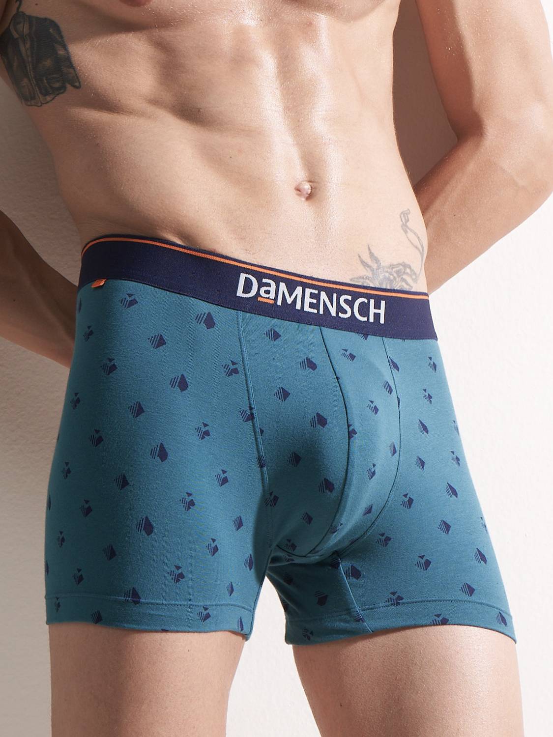 Damensch Deo-Cotton Anti-Bacterial Blue Printed Men Trunk