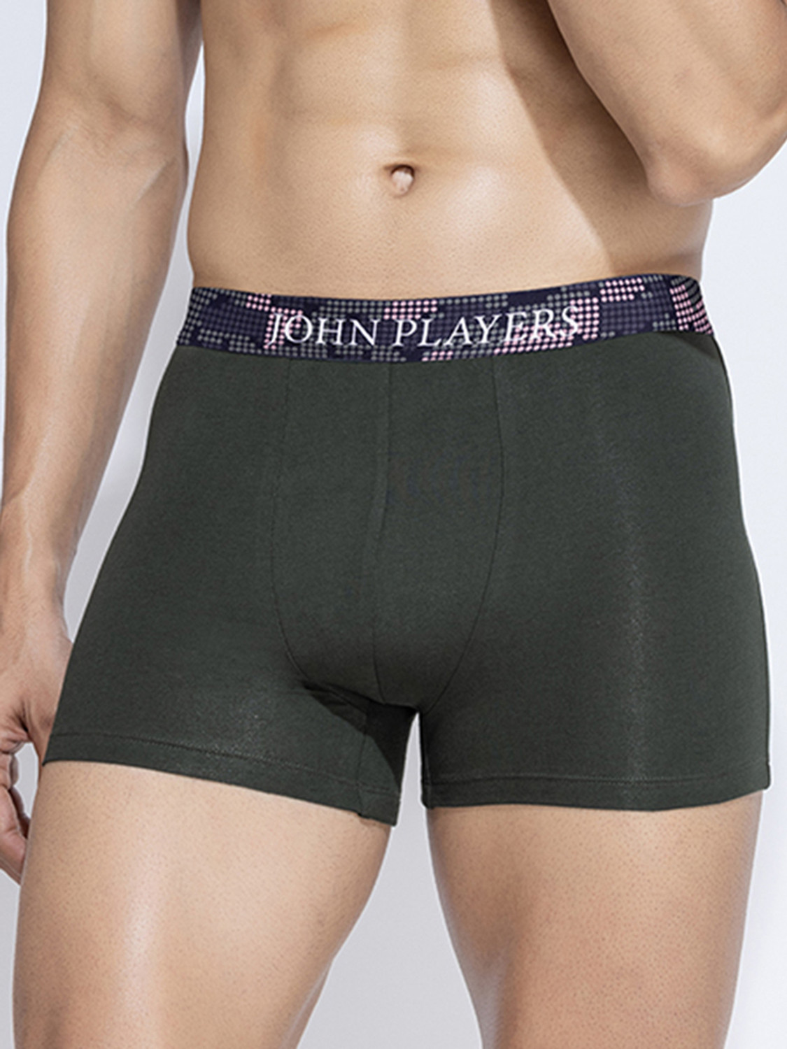 Image of John Players Men Contoured Crotch Cotton Fabric (Green) Brief