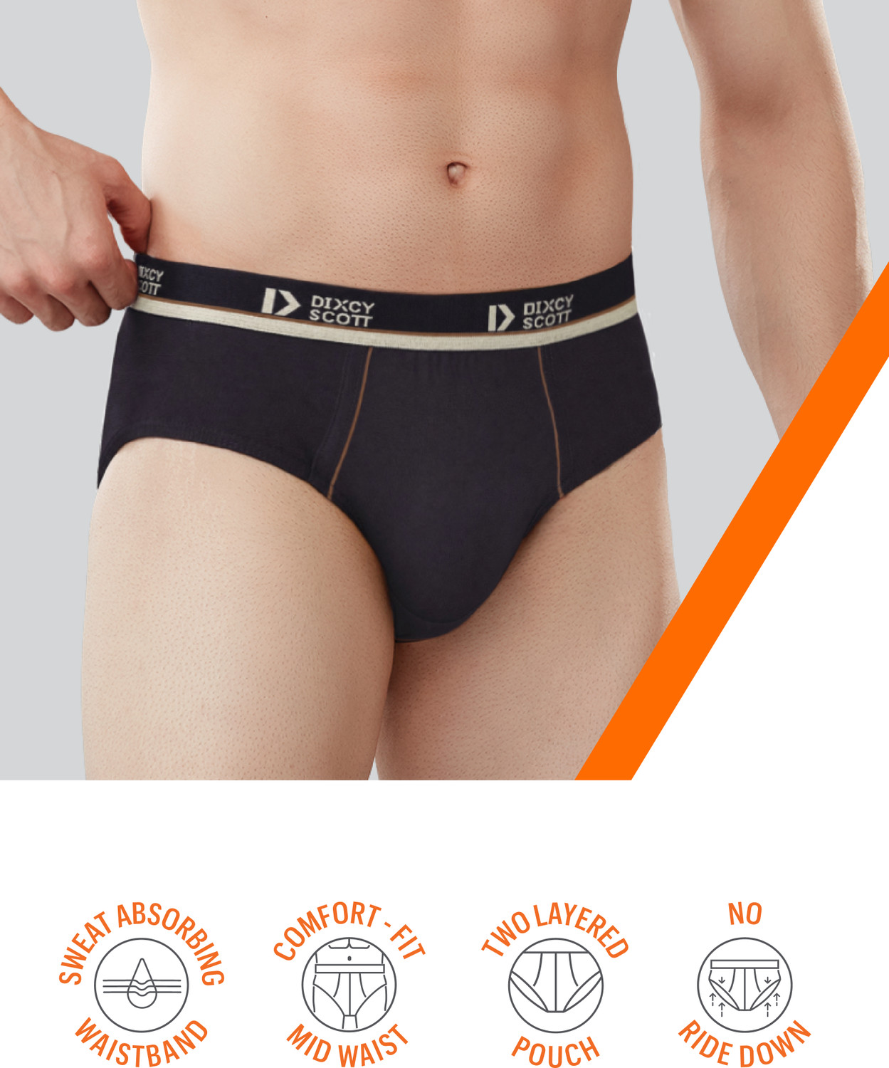 Image of Dixcy Scott Originals Men Replay 100% Combed Cotton - Breathable | 2 layer pouch | Sweat absorbent Brief