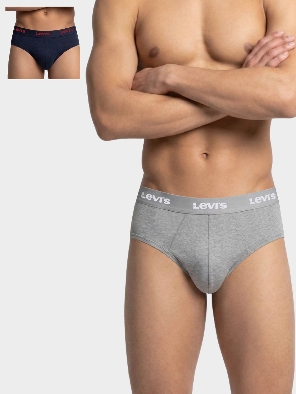 LEVI'S Men 009 100% Cotton Solid Mid Rise Brief
