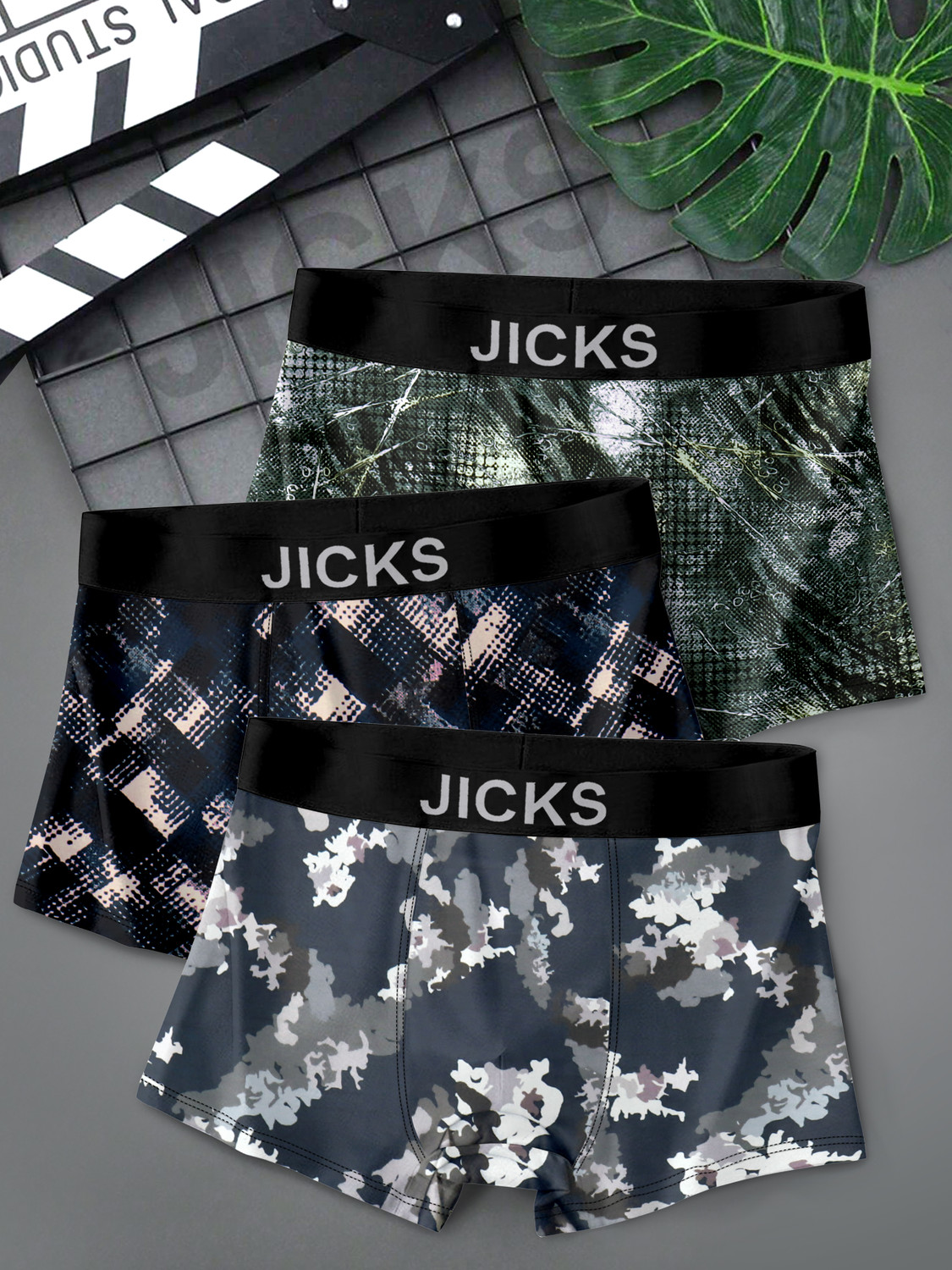 Image of jicks Pack of 3 Printed Men Trunk