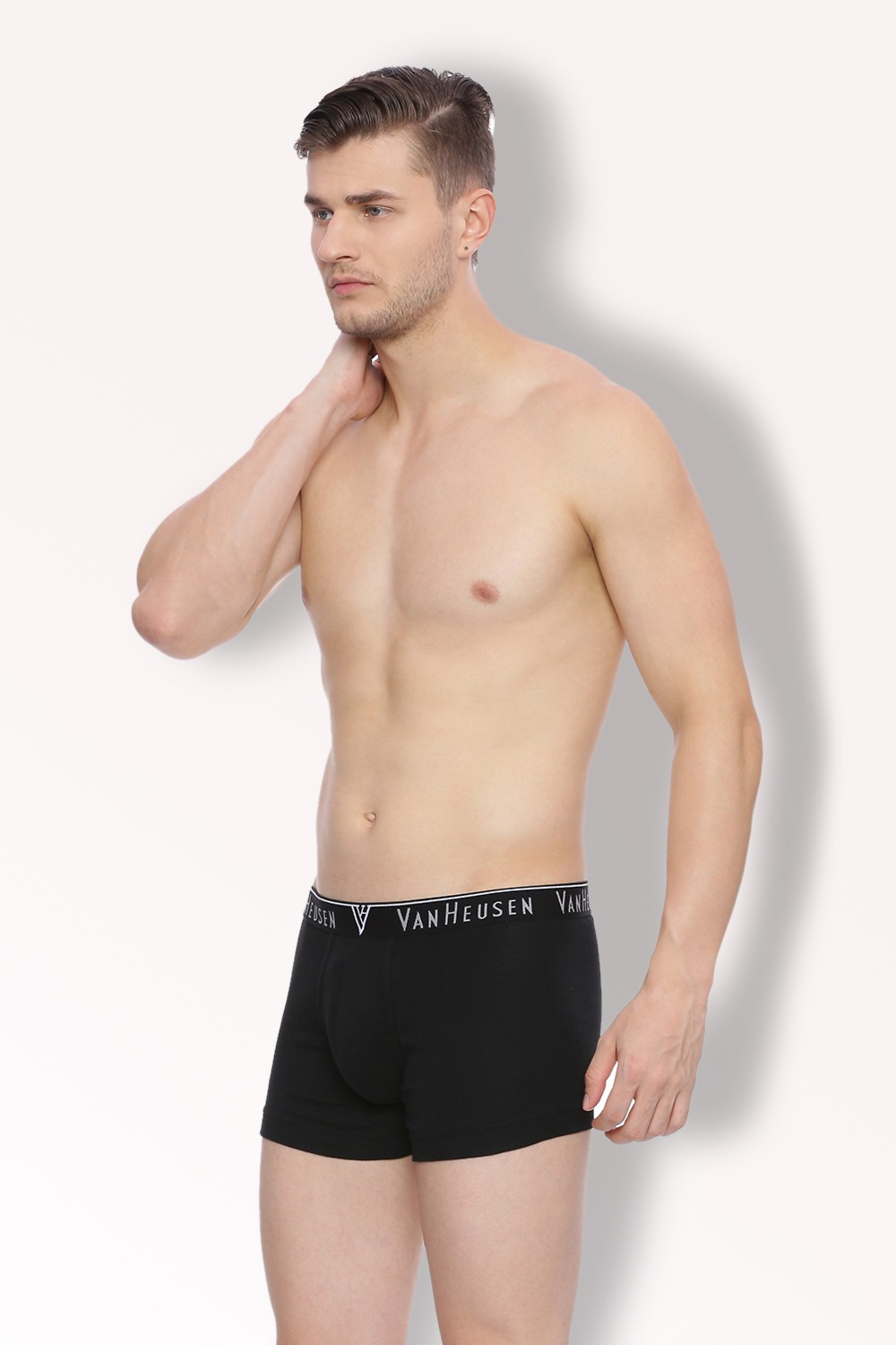 Image of VAN HEUSEN Men Men Black Pack of 2 Solid Antibacterial Colour Fresh Trunks Brief