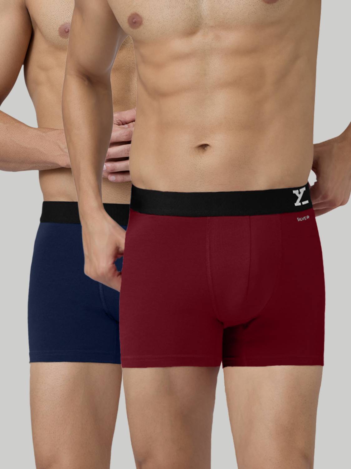 XYXX Pack of 2 Aero Anti-bacterial Odour-free cotton Solid Men Tr