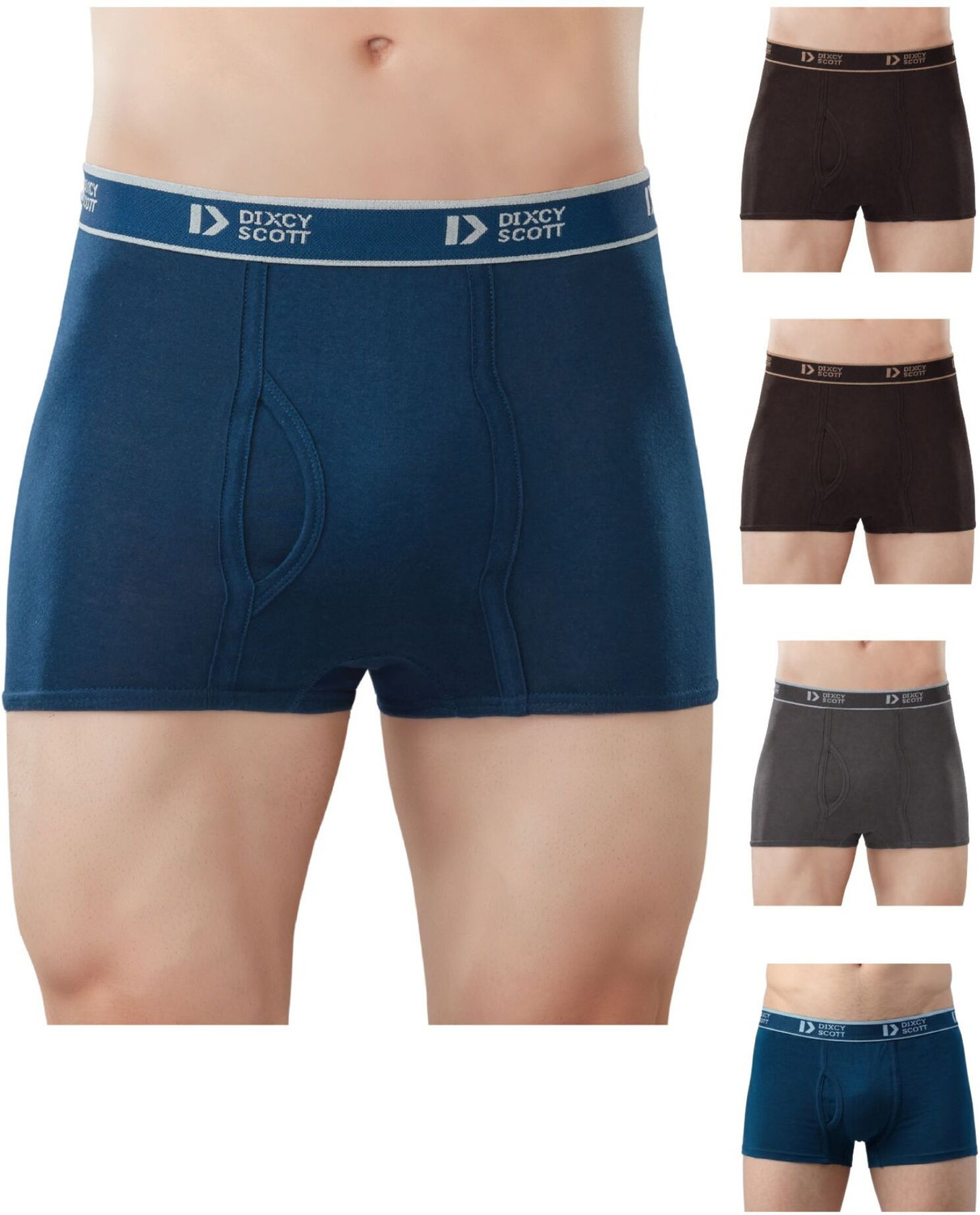 Image of Dixcy Scott Originals Men Swish 100% Combed Cotton - Breathable | C-Open | No Ride up Long Trunk Brief