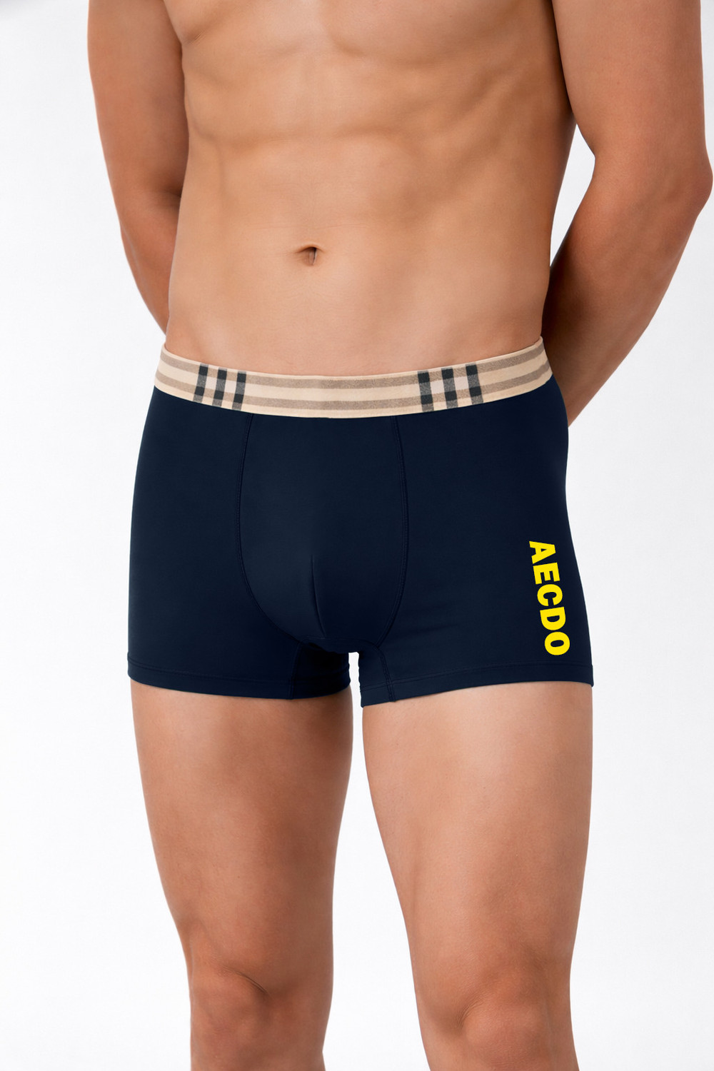 Image of AECDO Solid, Checkered Men Brief