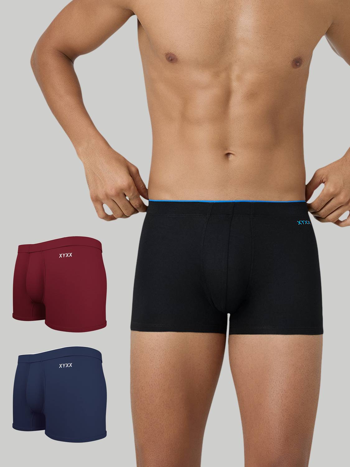 XYXX Pack of 3 Underwear Uno Intellisoft Micro Modal Solid Solid
