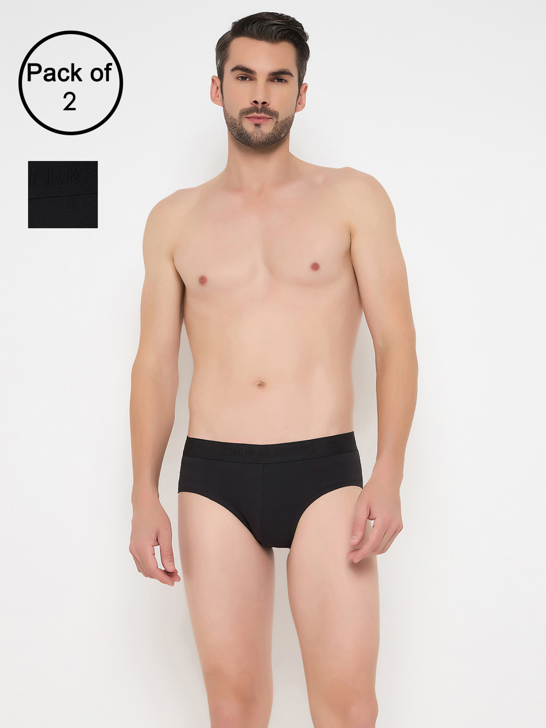 Image of John Players Men Pack of 2 Cotton Solid Brief