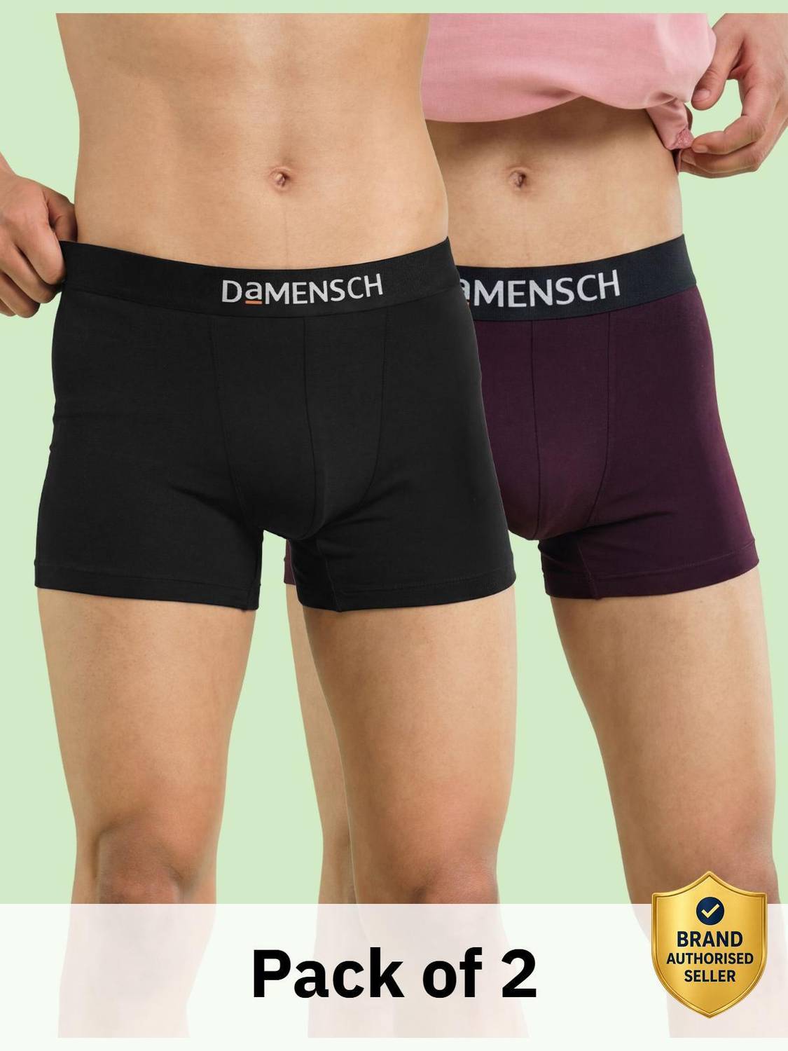 Damensch Men Feel Mint Cotton Anti-Bacterial Brief Pack of 2 - Image 1
