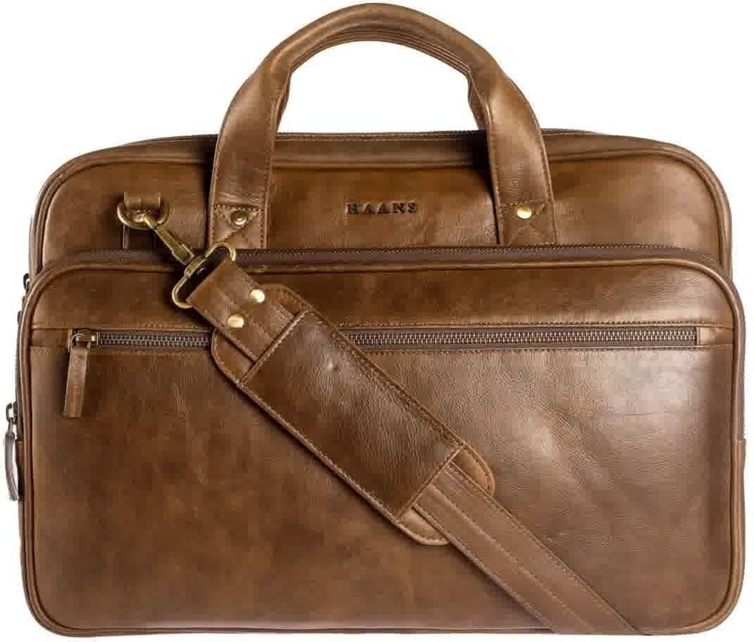 H HAANS - The Leather Store Smartpack Leather Workbag | Solid