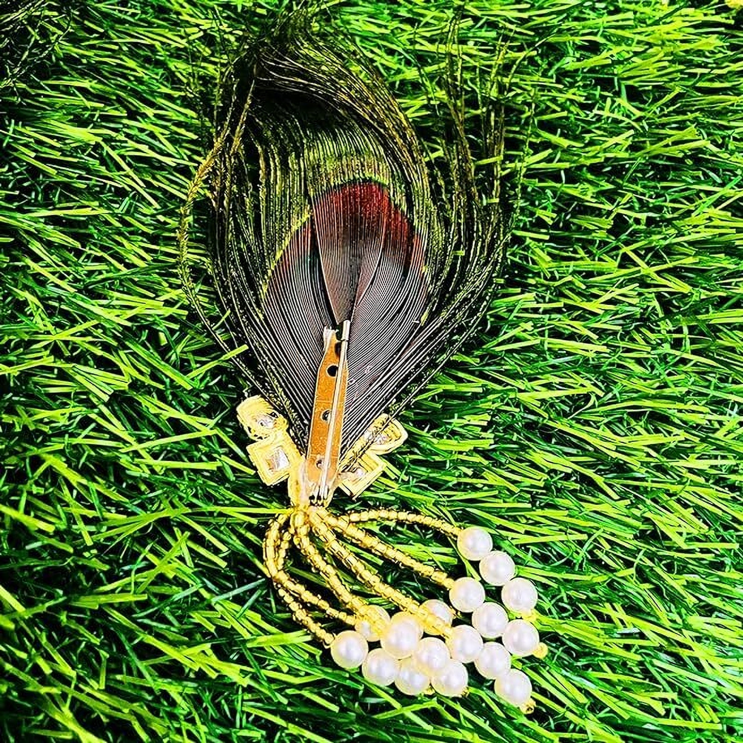 Image of GmeVibe Gift Jaipur Morepankh Peacock feather Brooch