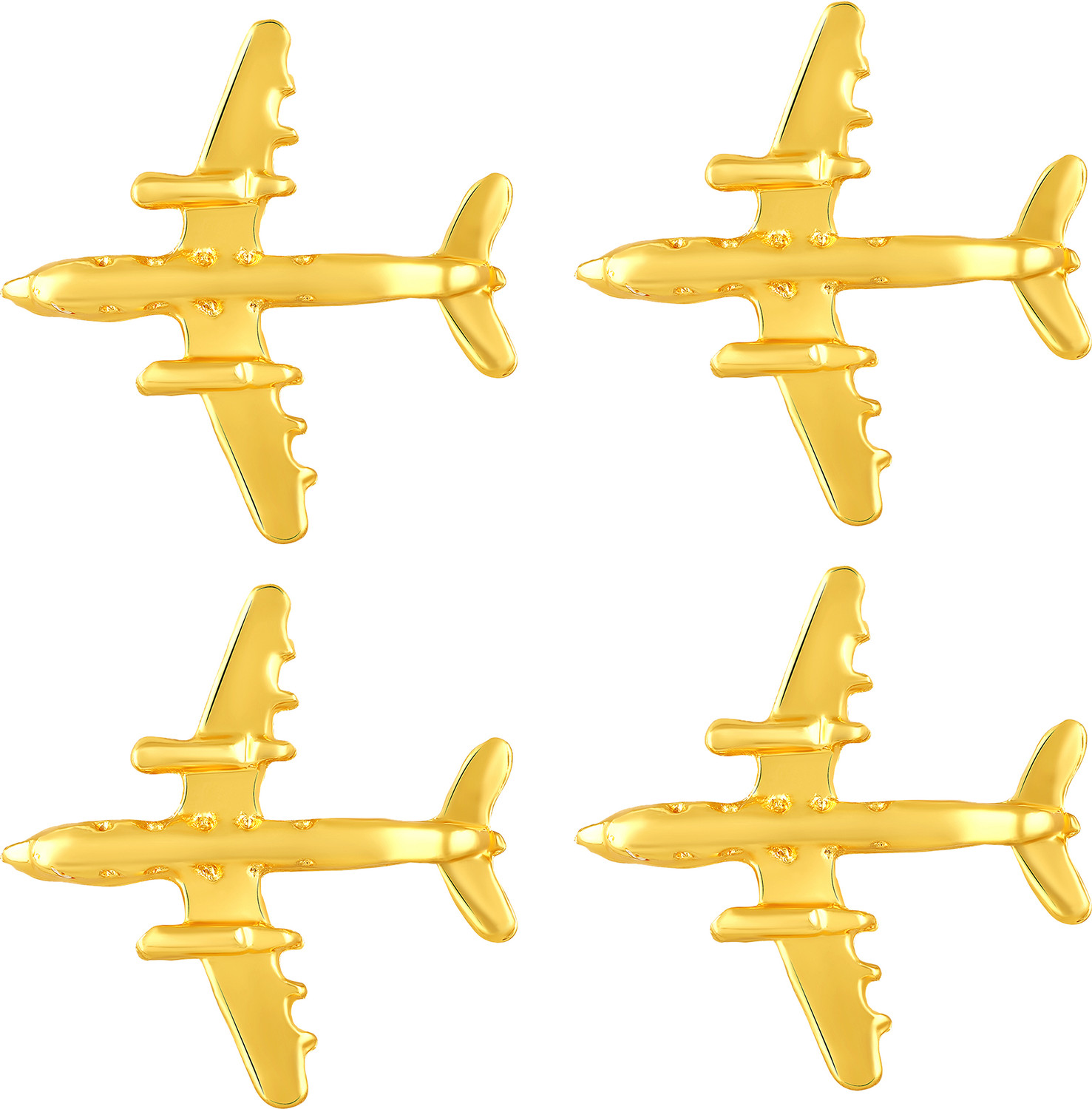 Image of mahi Combo of 4 Mini Aircraft Badge Coat Suit Pin Brooch