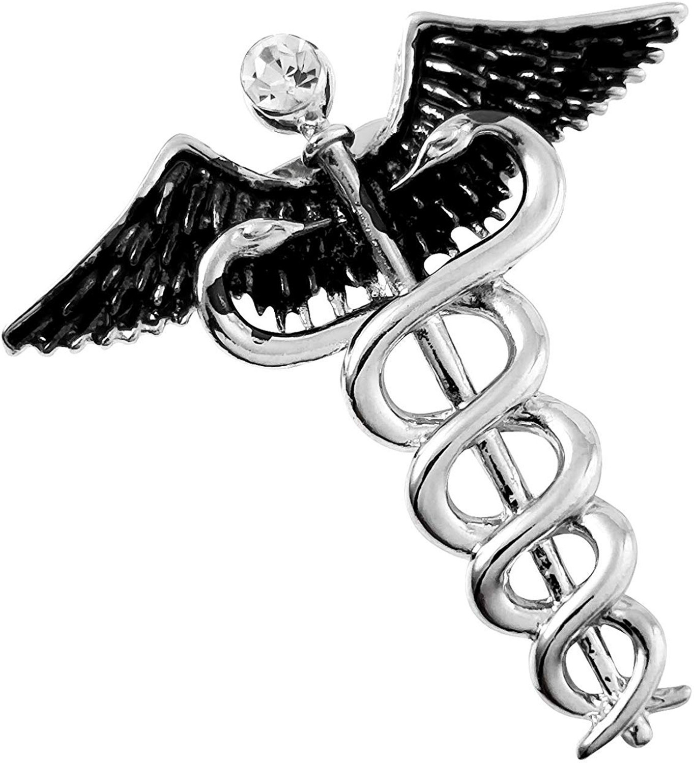 Image of mahi Caduceus Doctor's Brooch Lapel Pin for Men Brooch