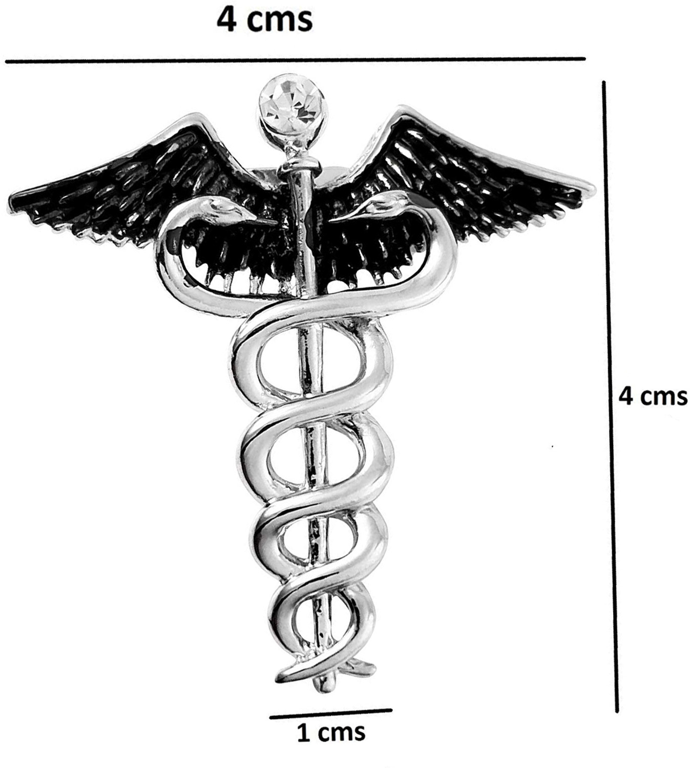 Image of mahi Caduceus Doctor's Brooch Lapel Pin for Men Brooch