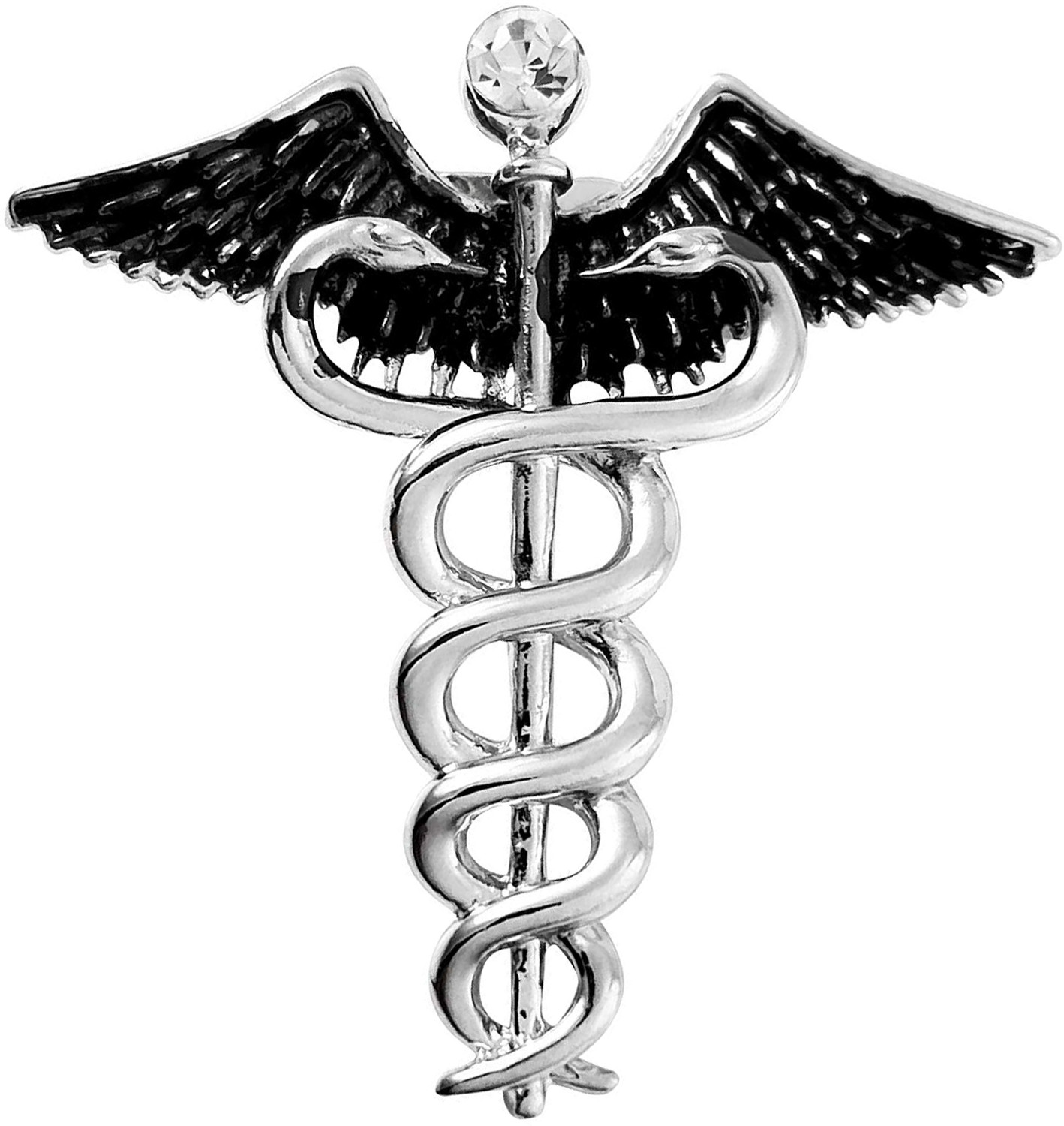 Image of mahi Caduceus Doctor's Brooch Lapel Pin for Men Brooch