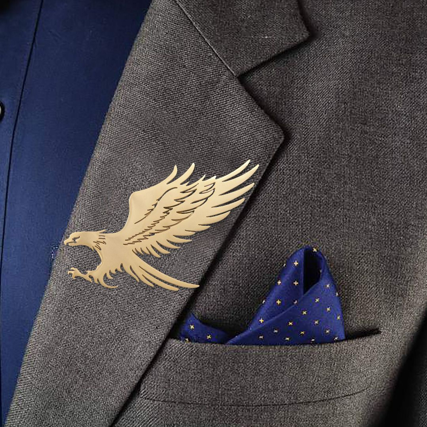 Image of Adorn Stainless Steel Eagle Brooch For Men / Women Brooch