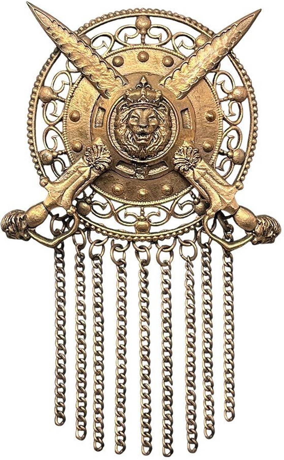 aamiya creations Royal Warrior Shield & Sword Design Antique Copper Brooch Pin Brooch