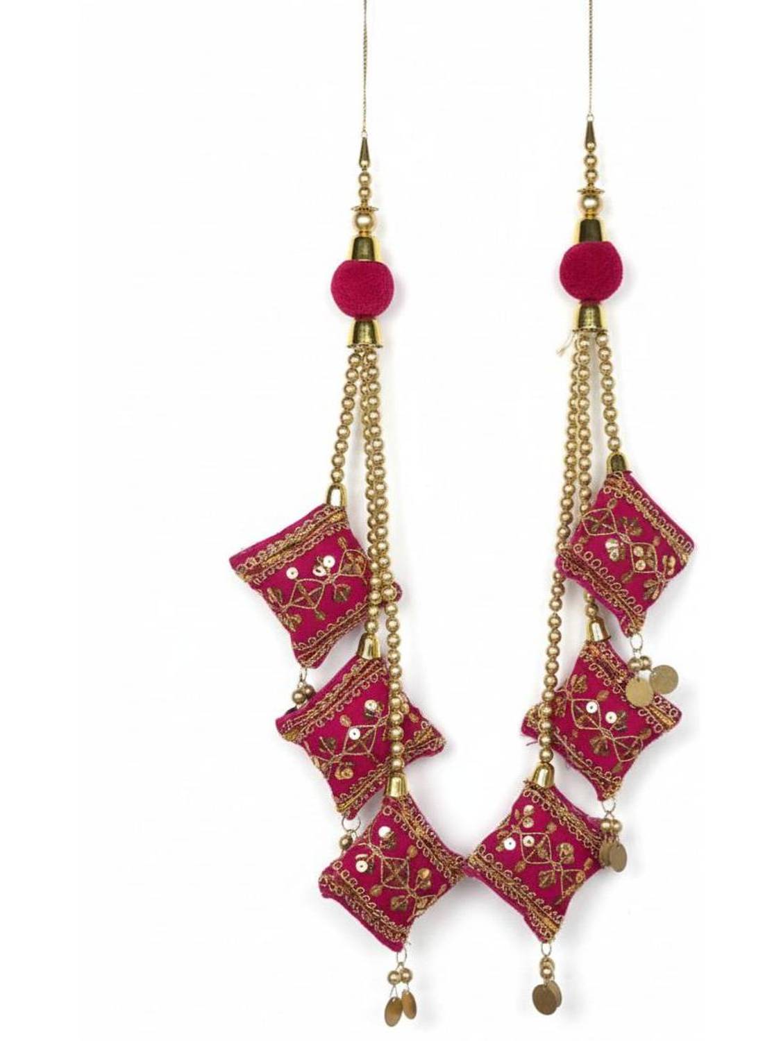 BUY TO SHINE Handmade Velvet Hanging Tassel LATKAN for lehenga and suits BROOCH (PINK) Brooch