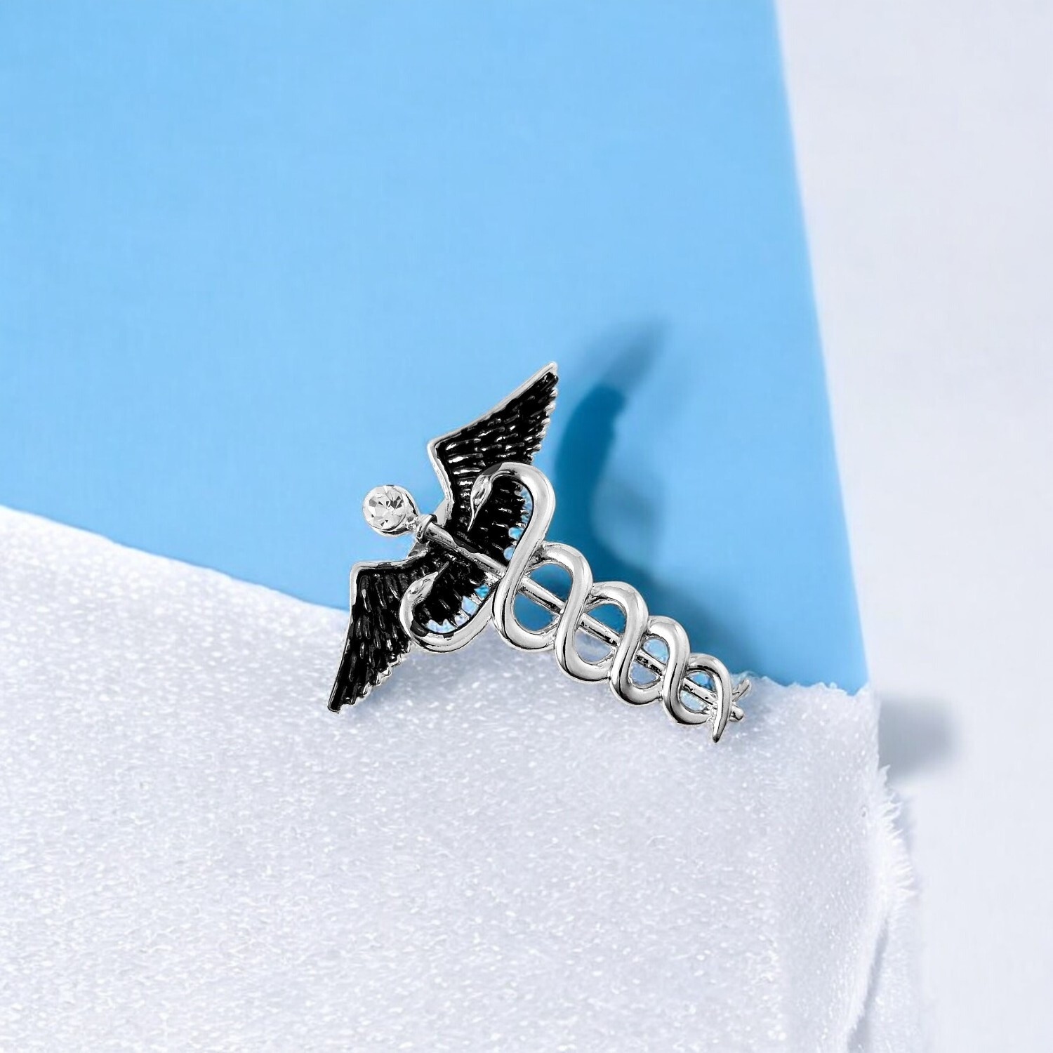 Image of mahi Caduceus Doctor's Brooch Lapel Pin for Men Brooch