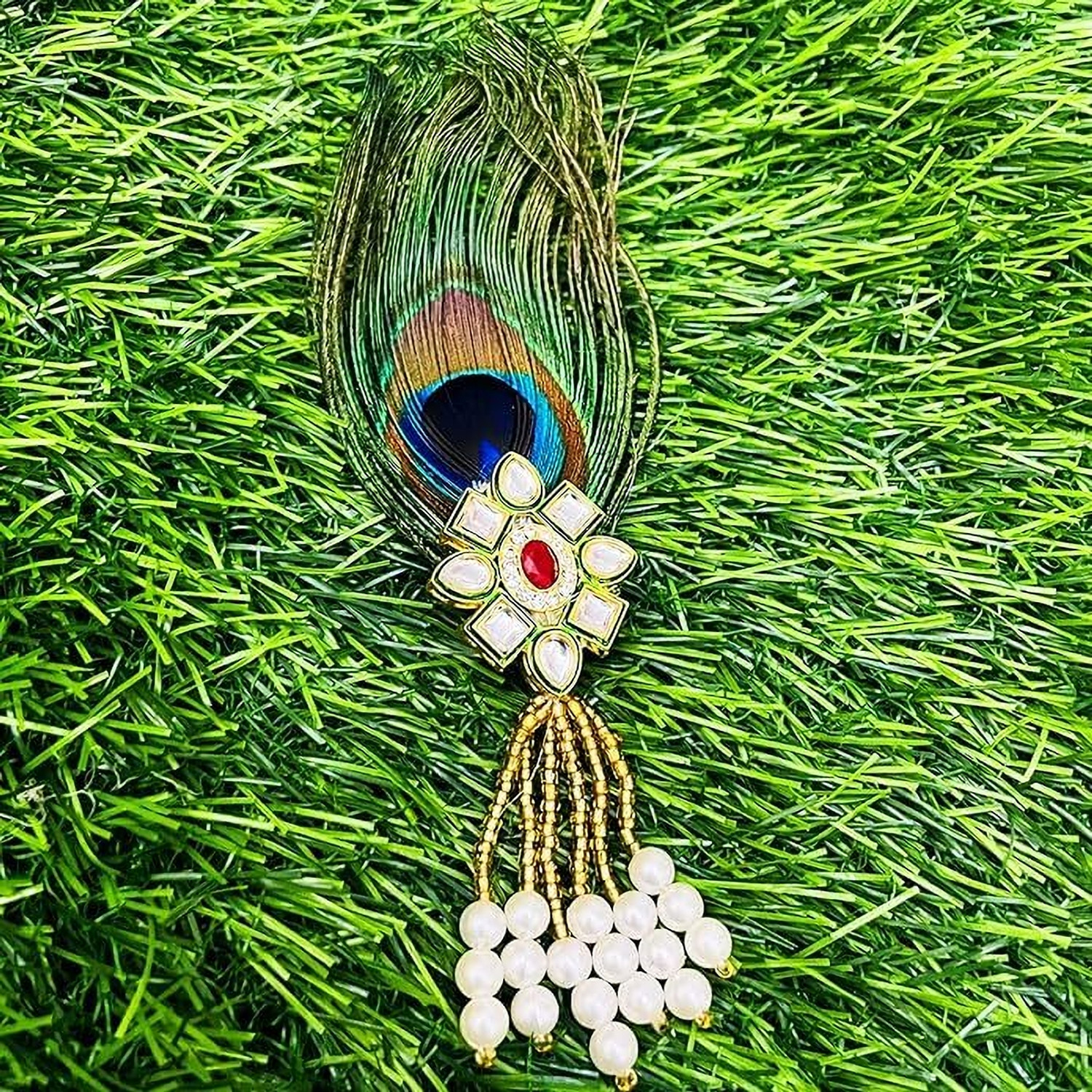 Image of GmeVibe Gift Jaipur Morepankh Peacock feather Brooch